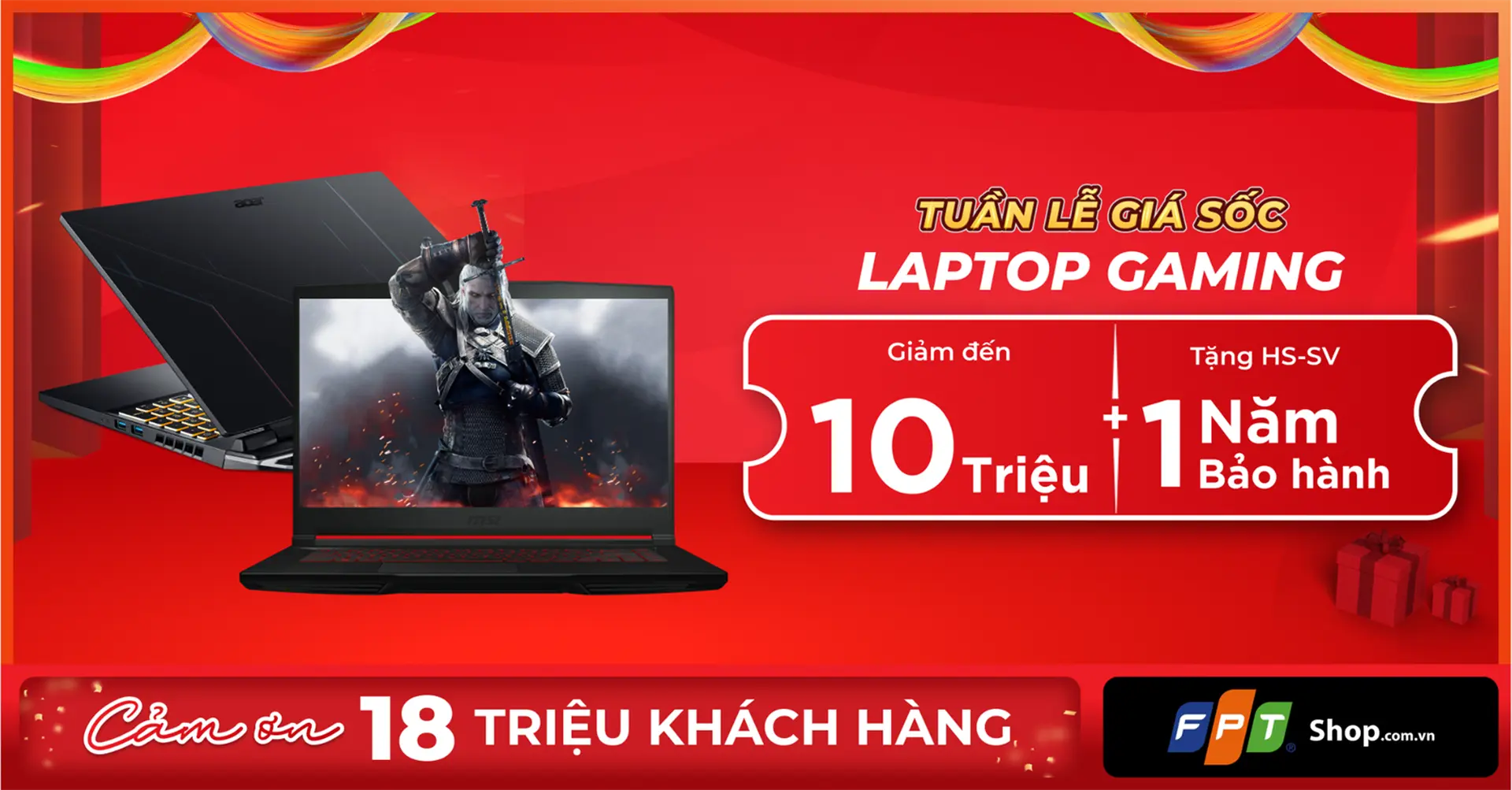 FPT Shop giảm đến 10 triệu đồng cho laptop gaming trong tuần lễ đặc biệt