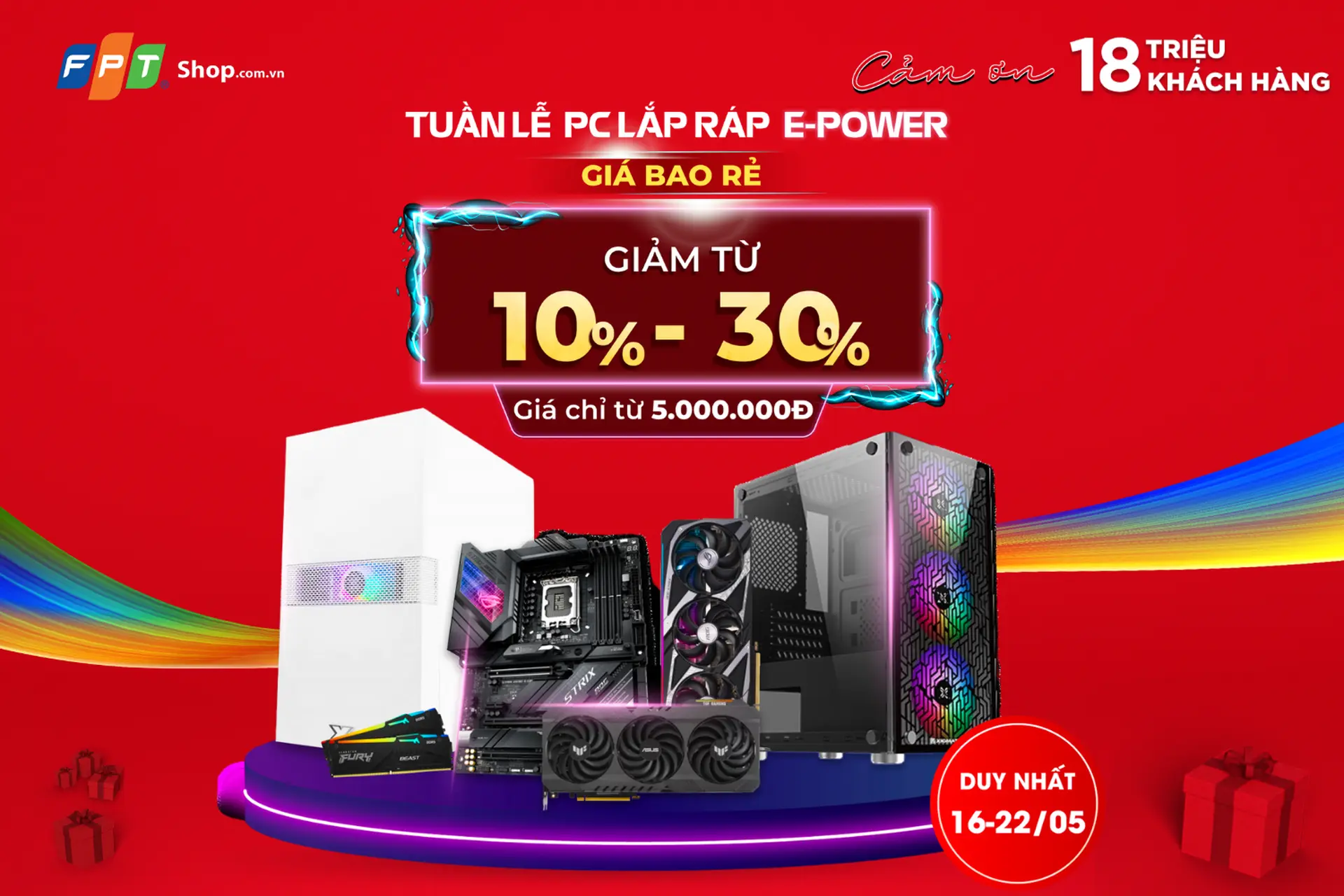 Chỉ từ 5 triệu đồng sở hữu ngay PC lắp ráp E-POWER tại FPT Shop