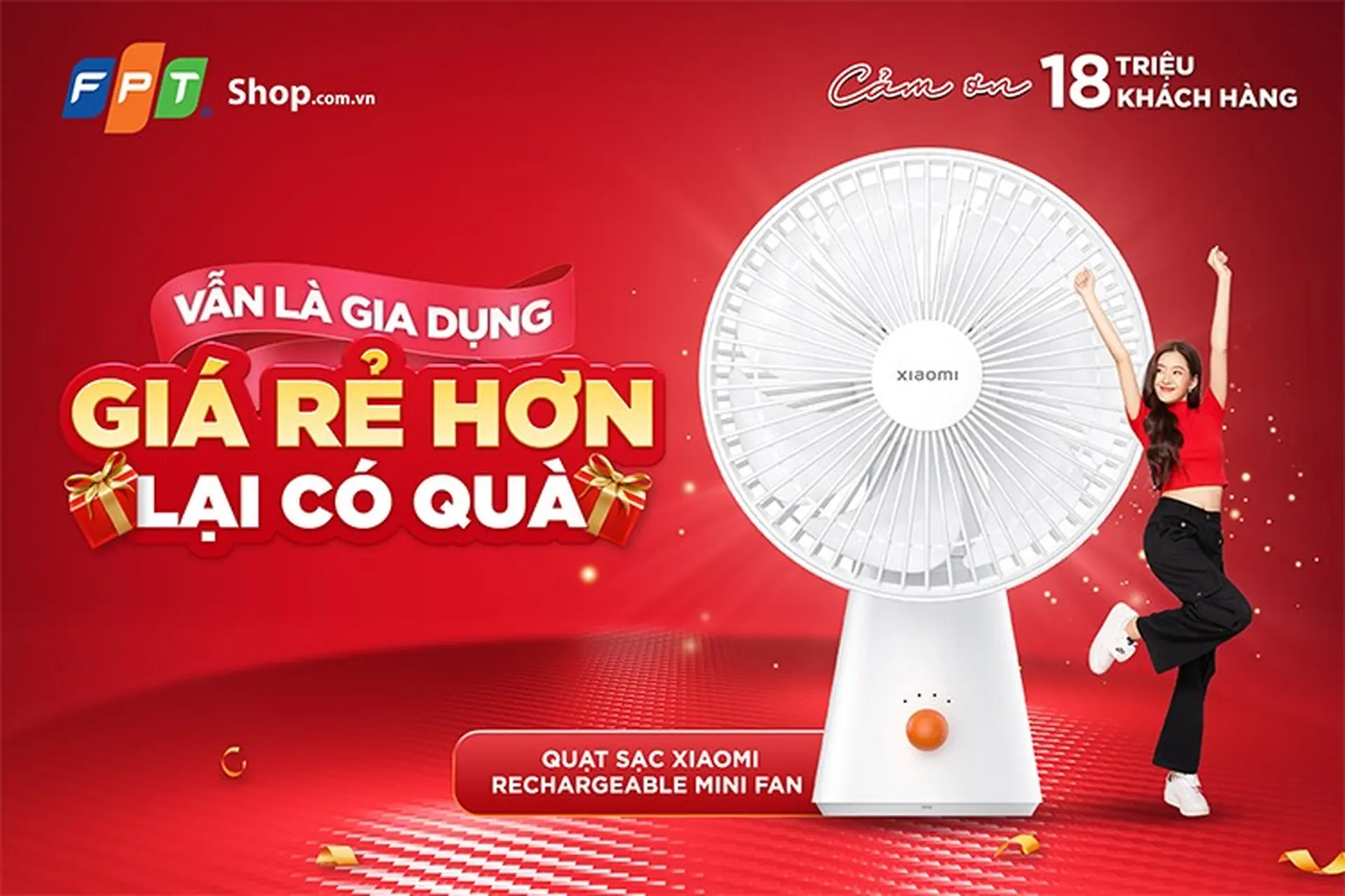 Tạm biệt nắng nóng mùa hè với quạt sạc Xiaomi, giảm ngay 200.000 đồng chỉ có tại FPT Shop