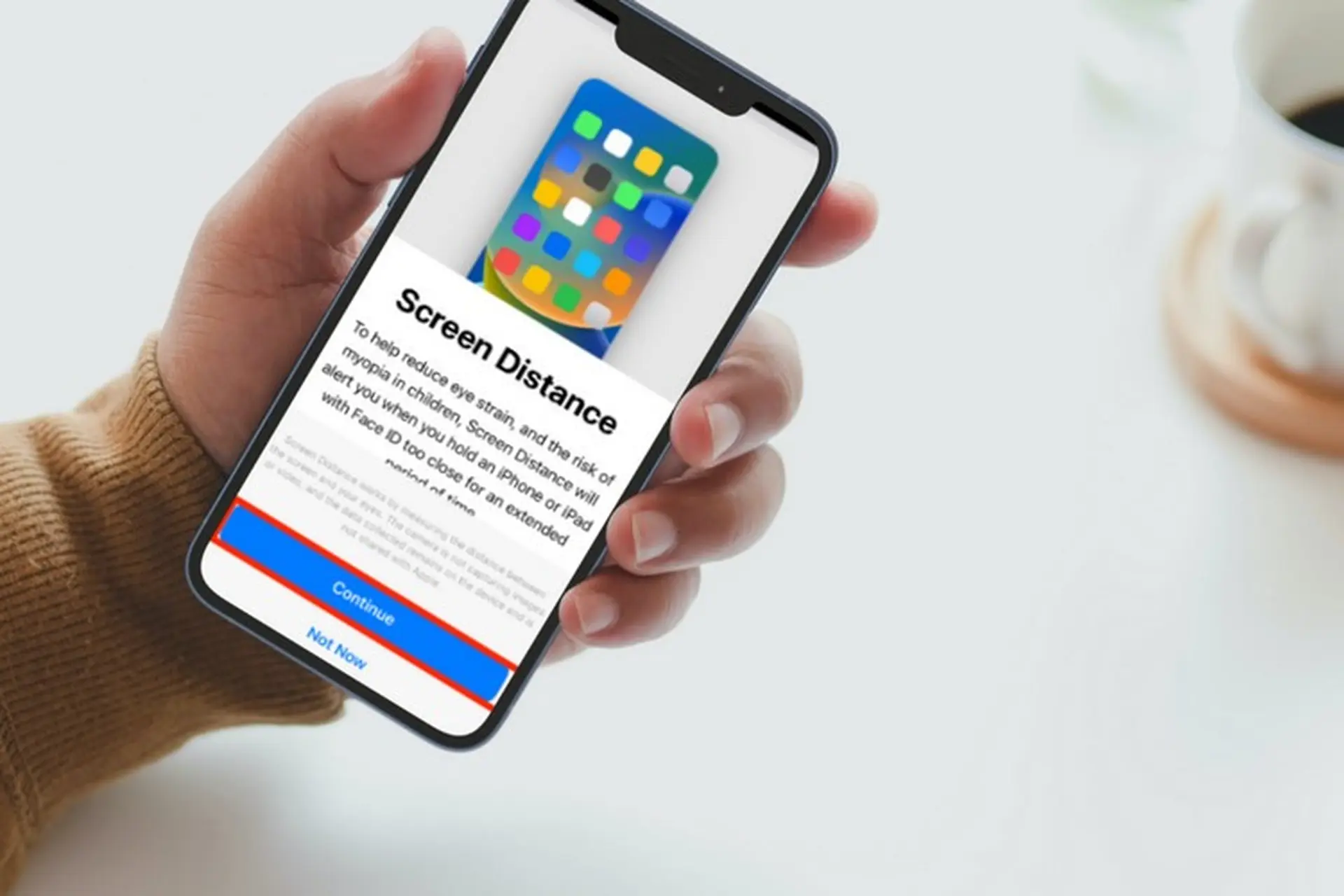 Cách bật tắt cảnh báo khoảng cách màn hình bảo vệ mắt Screen Distance trên iOS 17 