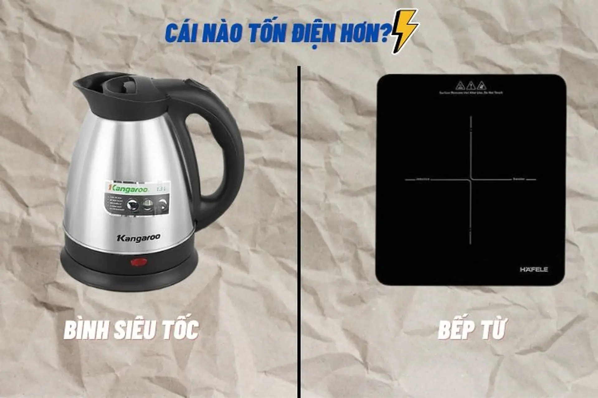 Đun nước bằng bếp từ và ấm siêu tốc cái nào tốn điện hơn?