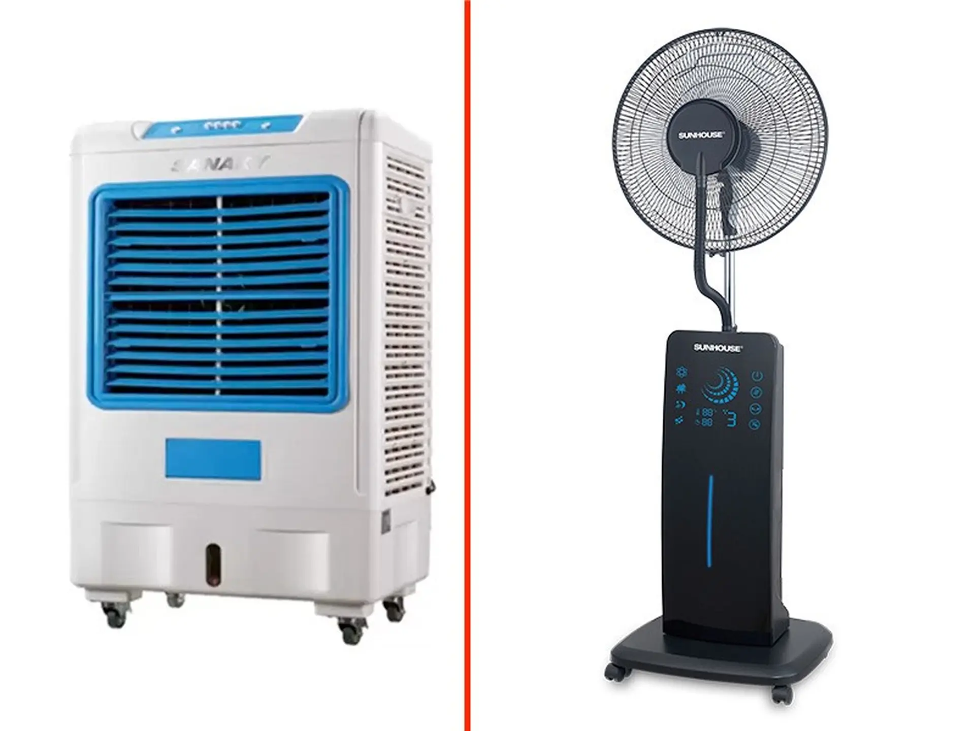 So sánh quạt hơi nước và quạt phun sương