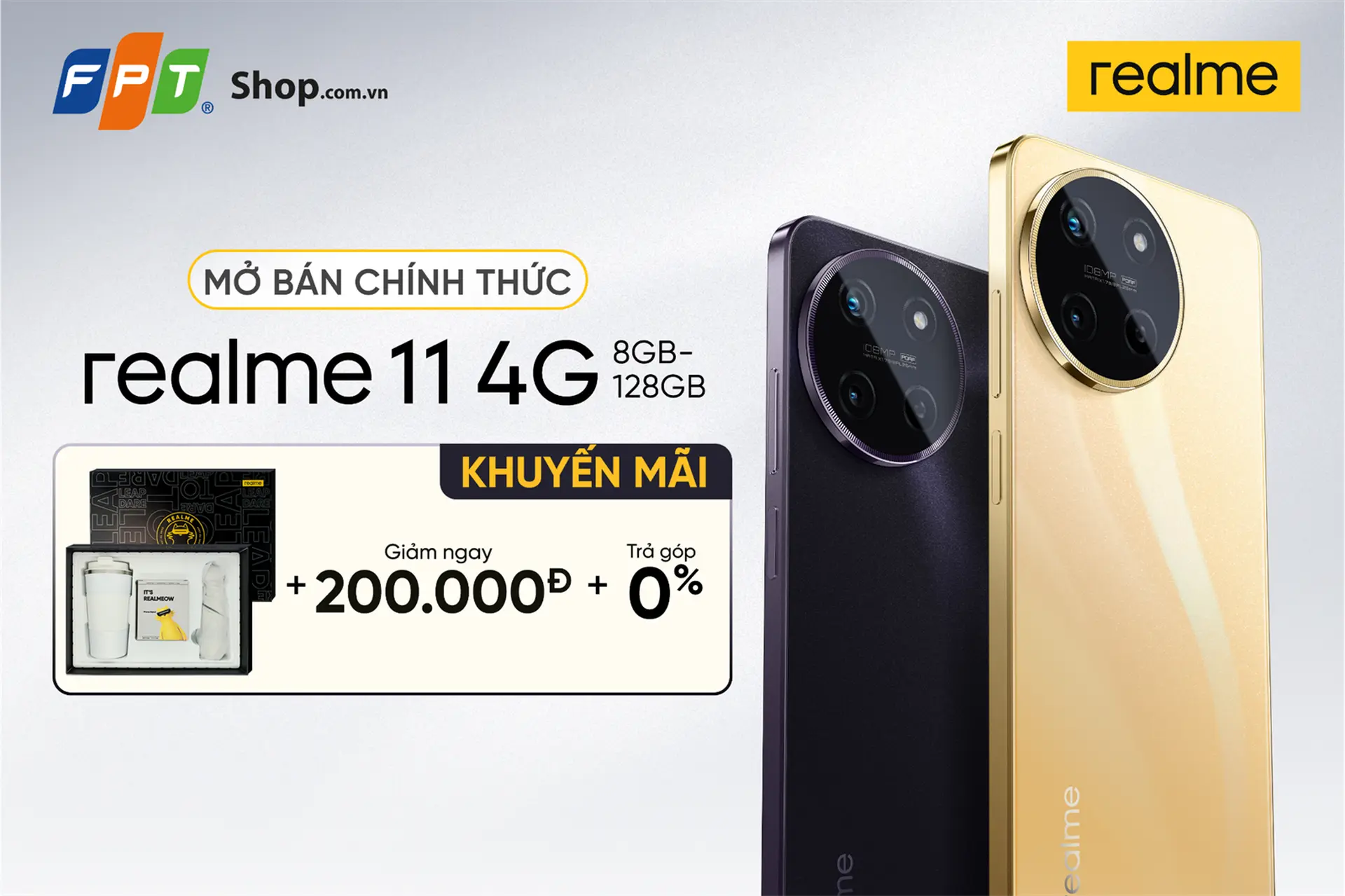 Realme 11 4G chính thức mở bán, giá ấn tượng chỉ có tại FPT Shop