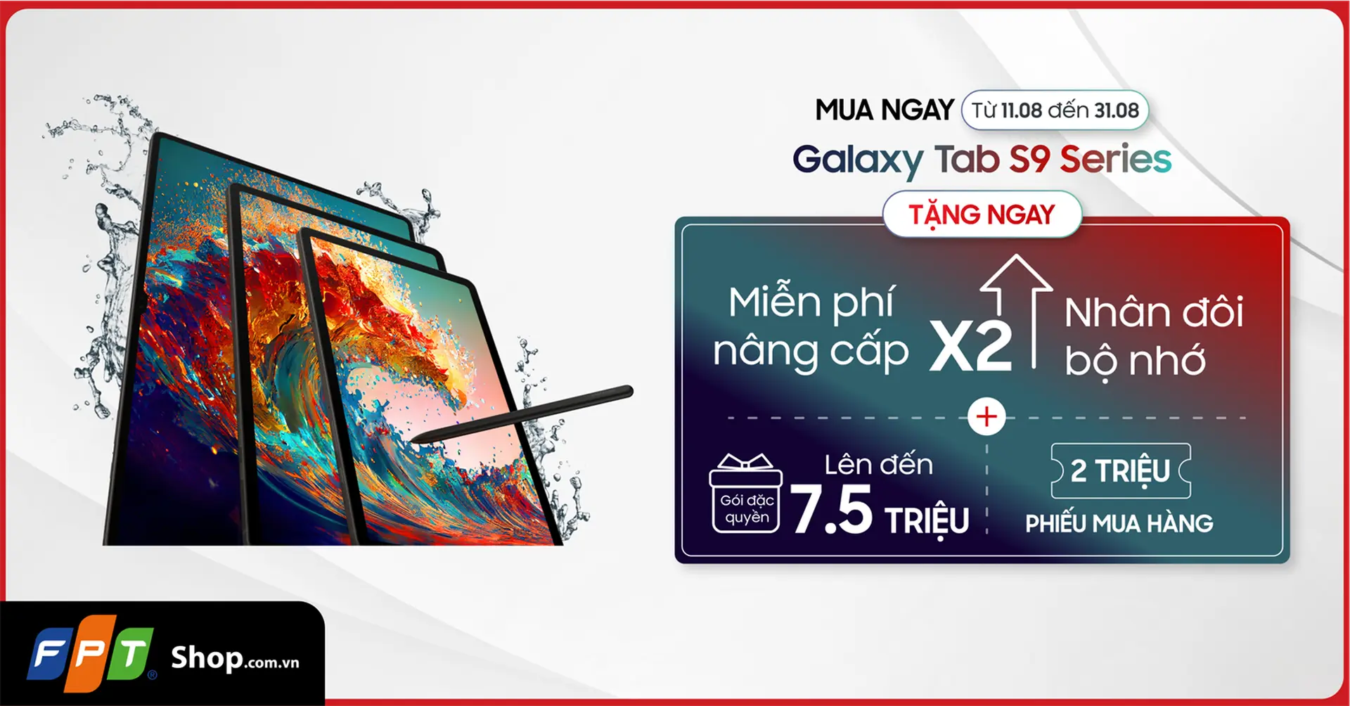 Mở bán Galaxy Tab S9 series ưu đãi đến 9 triệu và Trả góp 0% đến 24 tháng