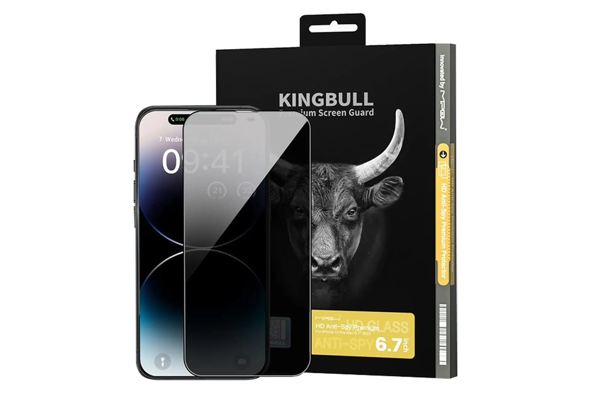 Miếng dán kính cường lực chống nhìn trộm iPhone 15 Pro Max Mipow