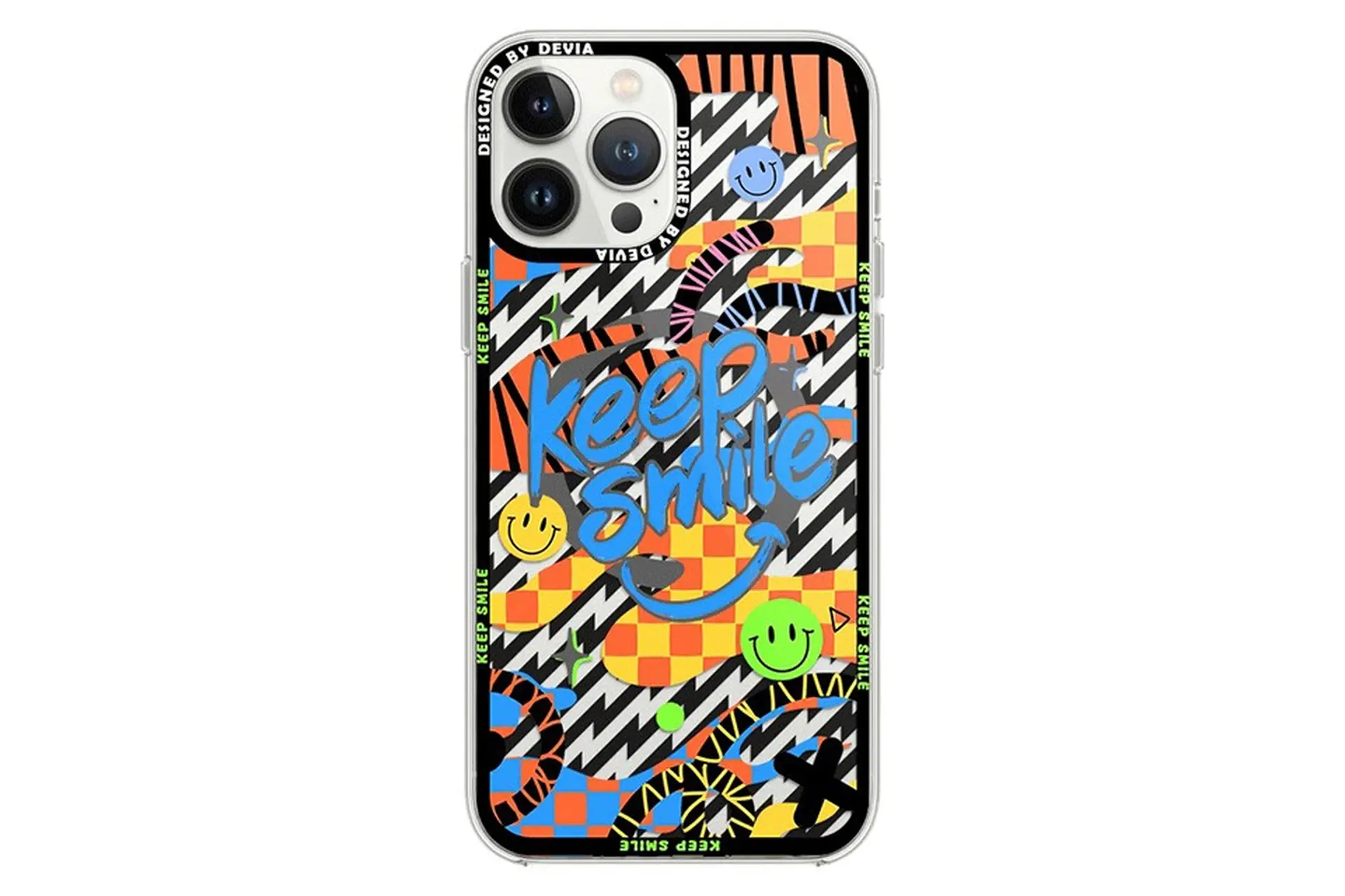 Ốp lưng bảo vệ iPhone 15 Pro Max Devia keep smile nhựa cứng hoa văn nhiều màu