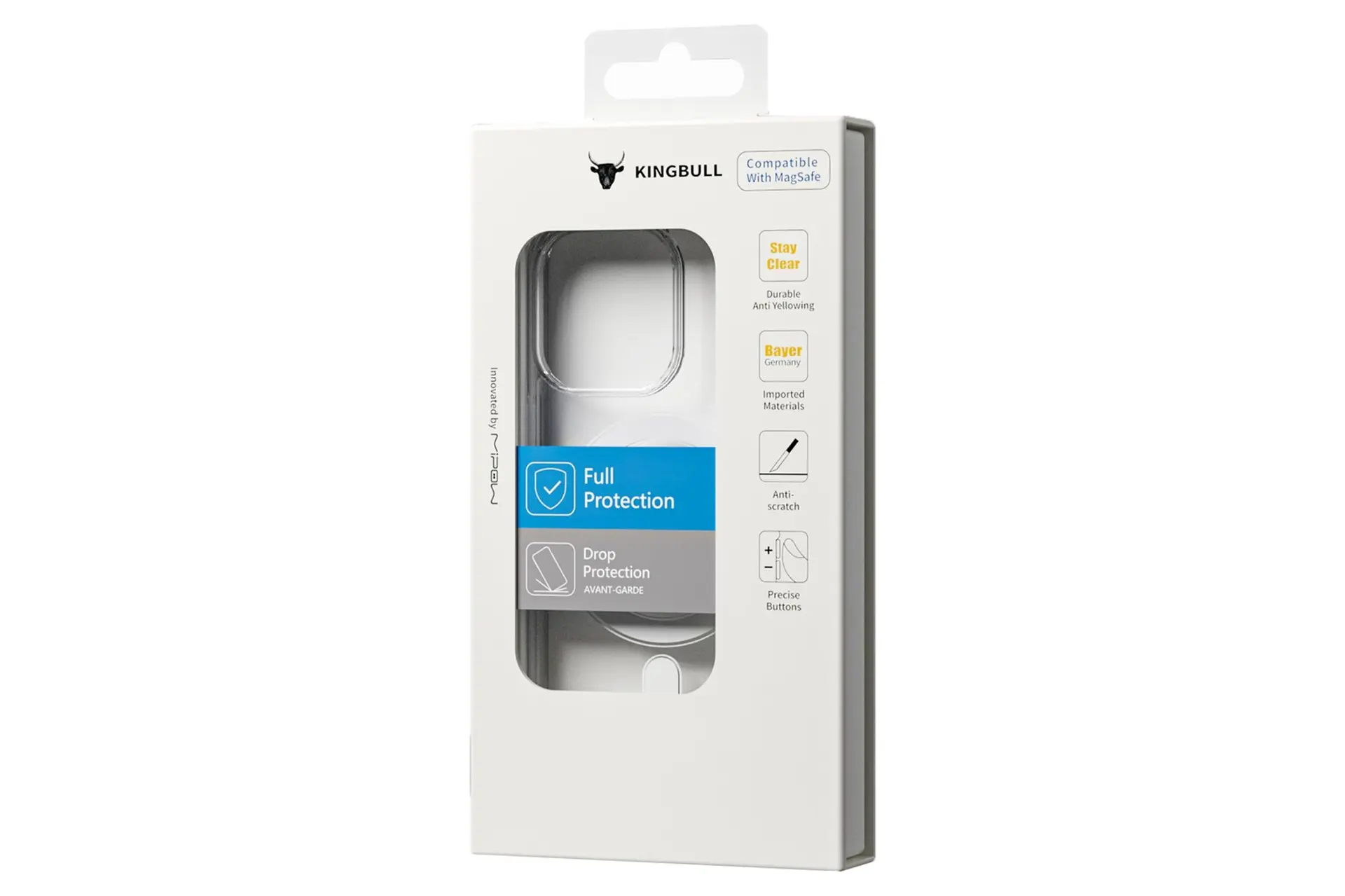 Ốp lưng magsafe iPhone 15 Pro Max Mipow nhựa cứng chống ố vàng, chống trầy, chống va đập trong suốt