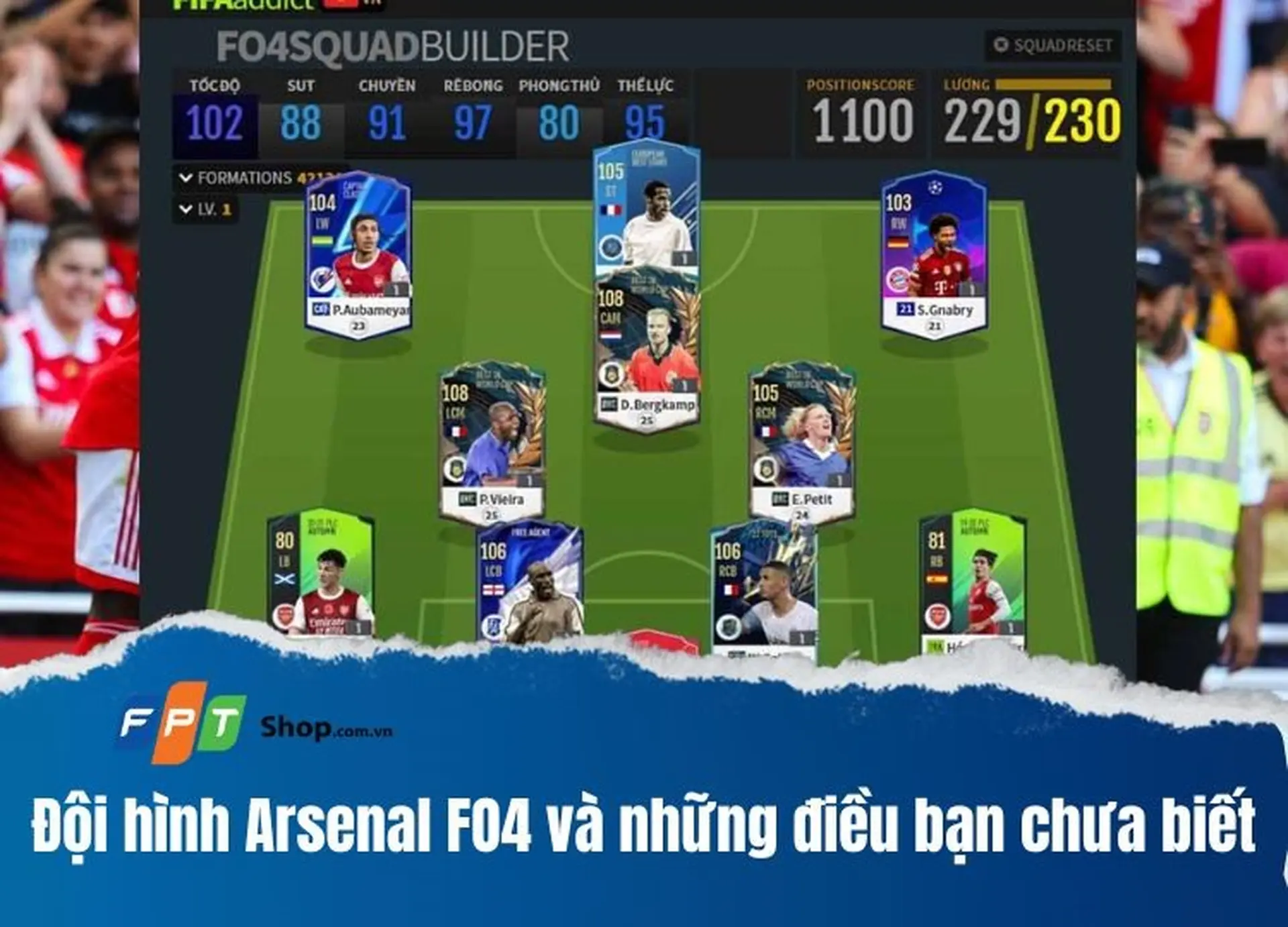 Đội hình Arsenal FO4: Danh sách cầu thủ, số áo và cách xây dựng đội hình mạnh nhất