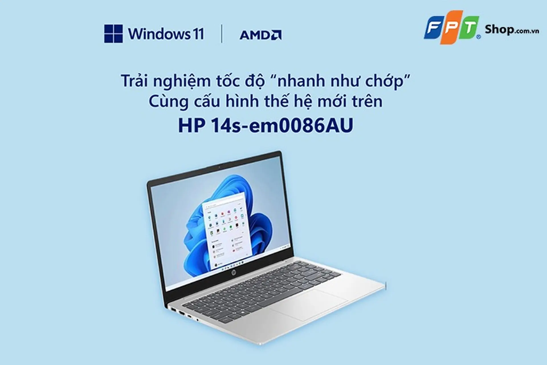 Trải nghiệm tốc độ "Nhanh như chớp" cùng cấu hình thế hệ mới trên HP 14s-em0086AU
