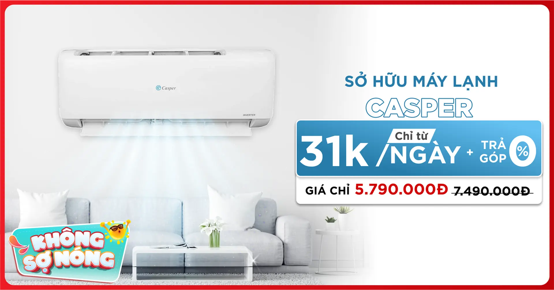 Mua máy lạnh Casper tại FPT Shop, nhận ngay khuyến mãi hấp dẫn về vật tư và công lắp đặt