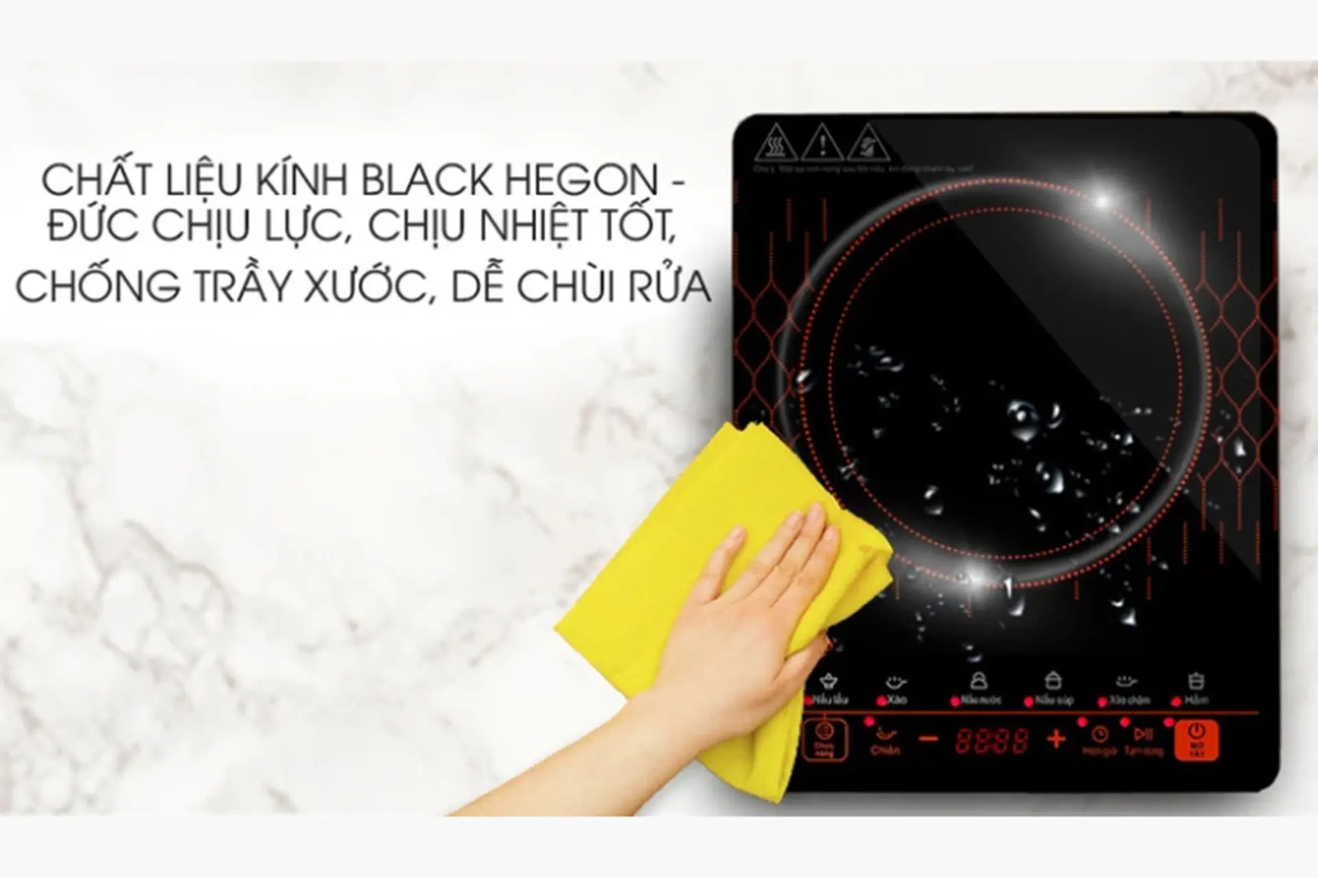 Kính Ceramic Black Hegon là loại mặt kính bếp từ gì, có những ưu điểm gì nổi bật?