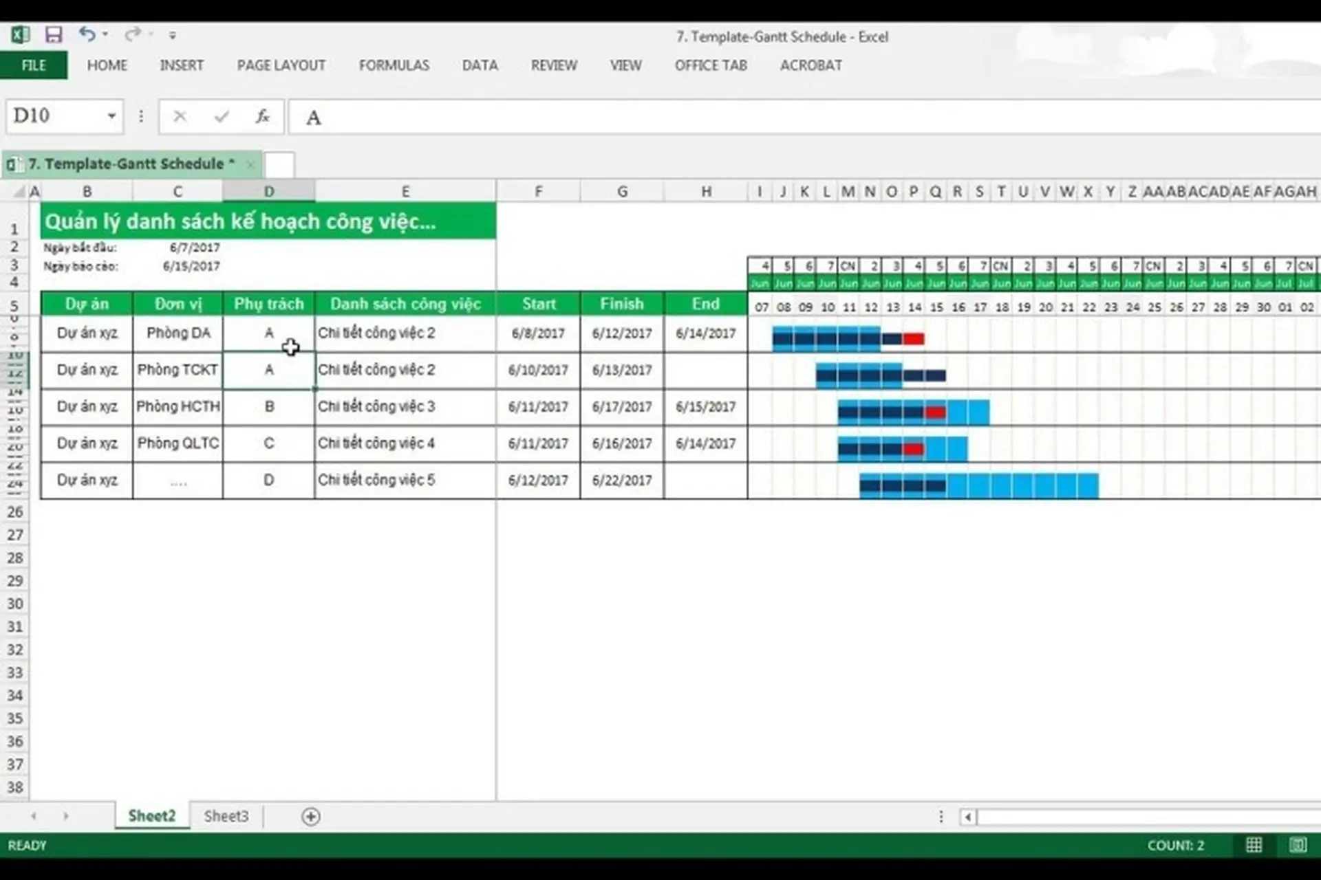 Tổng hợp những mẫu kế hoạch công việc bằng Excel đơn giản và siêu dễ sử dụng