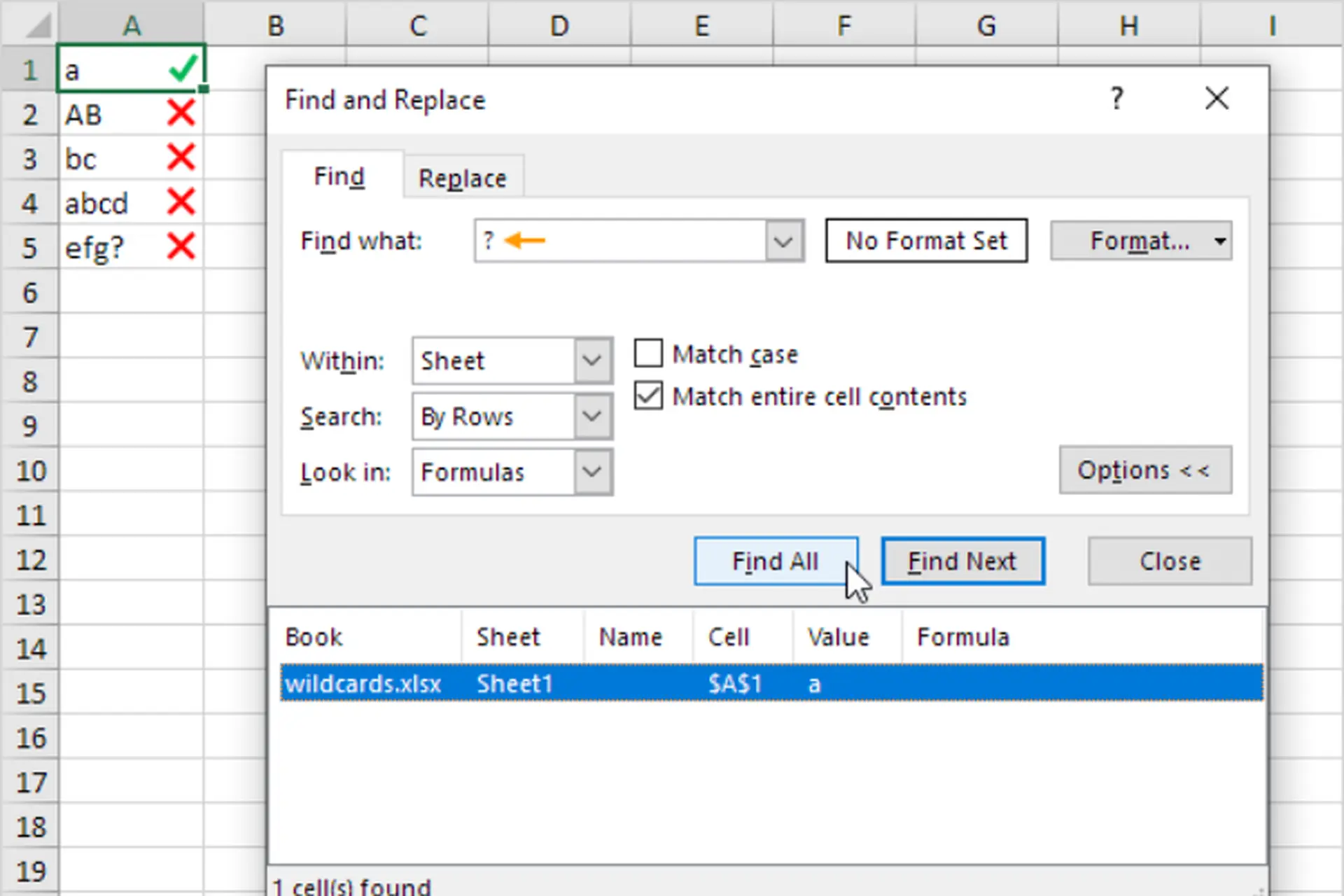 Tìm hiểu về ký tự đại diện trong Excel, một số công thức dùng để tìm, thay thế và lọc