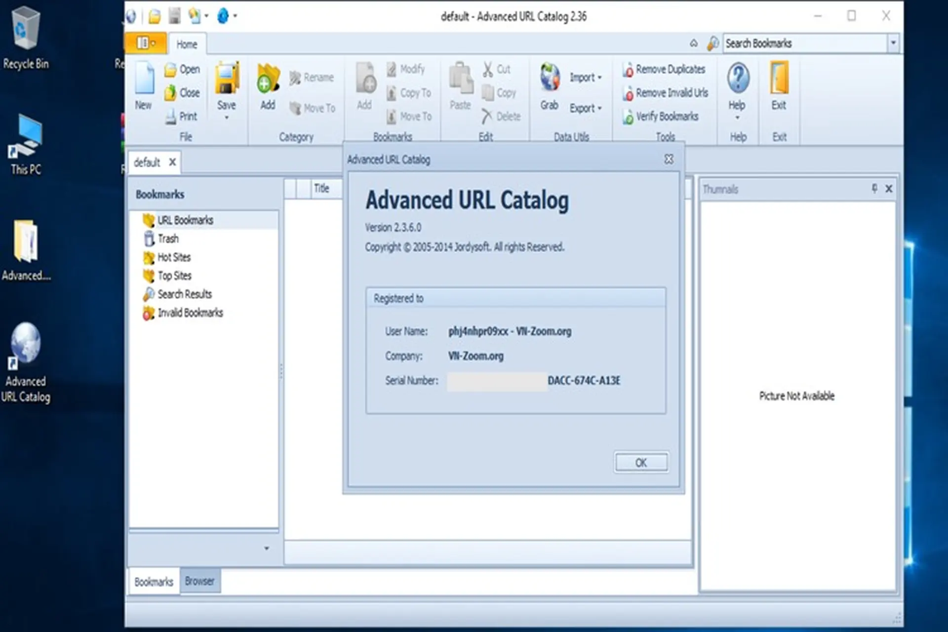 Tải phần mềm Advanced URL Catalog, công cụ quản lý Bookmark