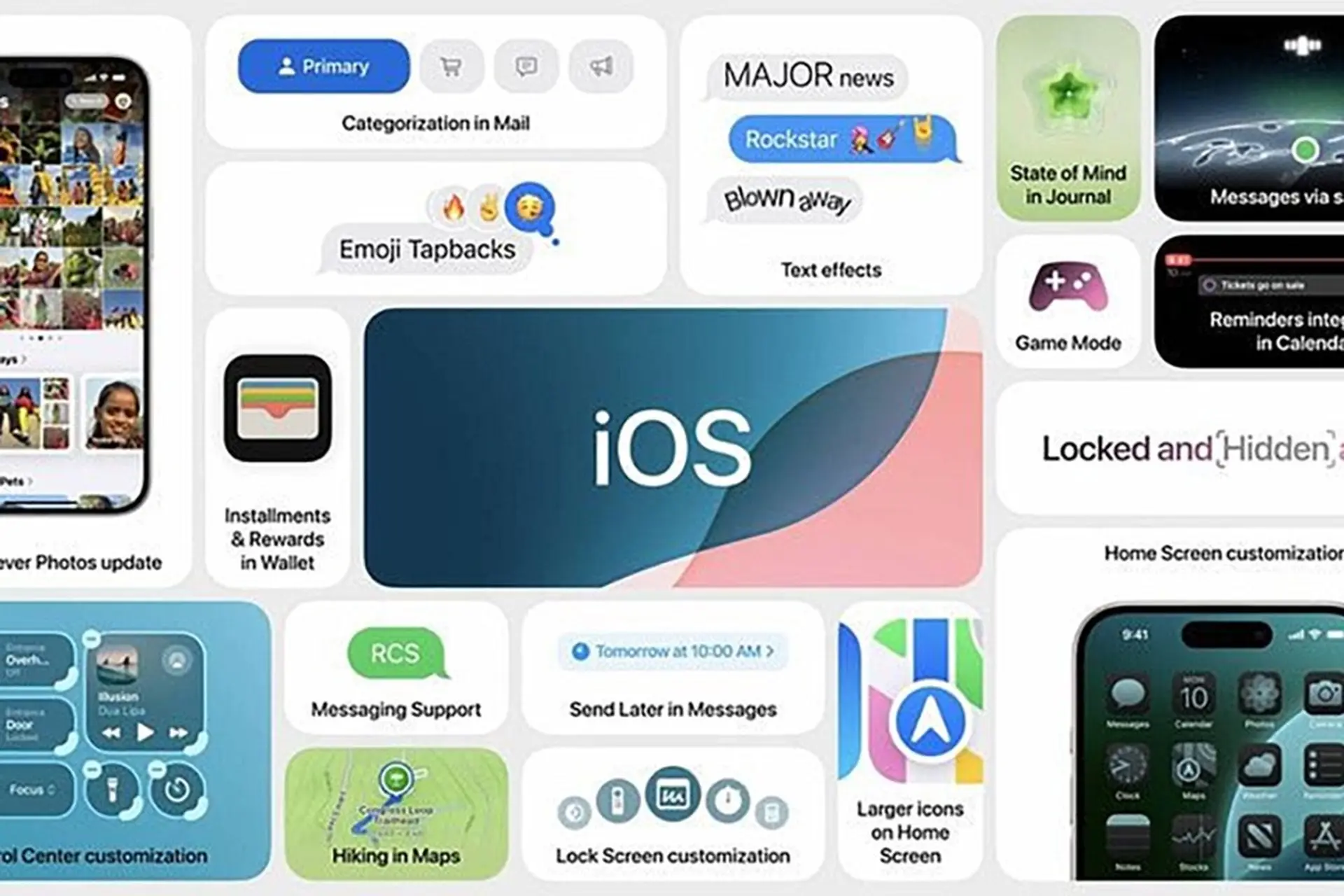 Apple ra mắt iOS 18: Giao diện tùy biến mới thú vị hơn, cải tiến Control Center, khóa ứng dụng bằng FaceID,...