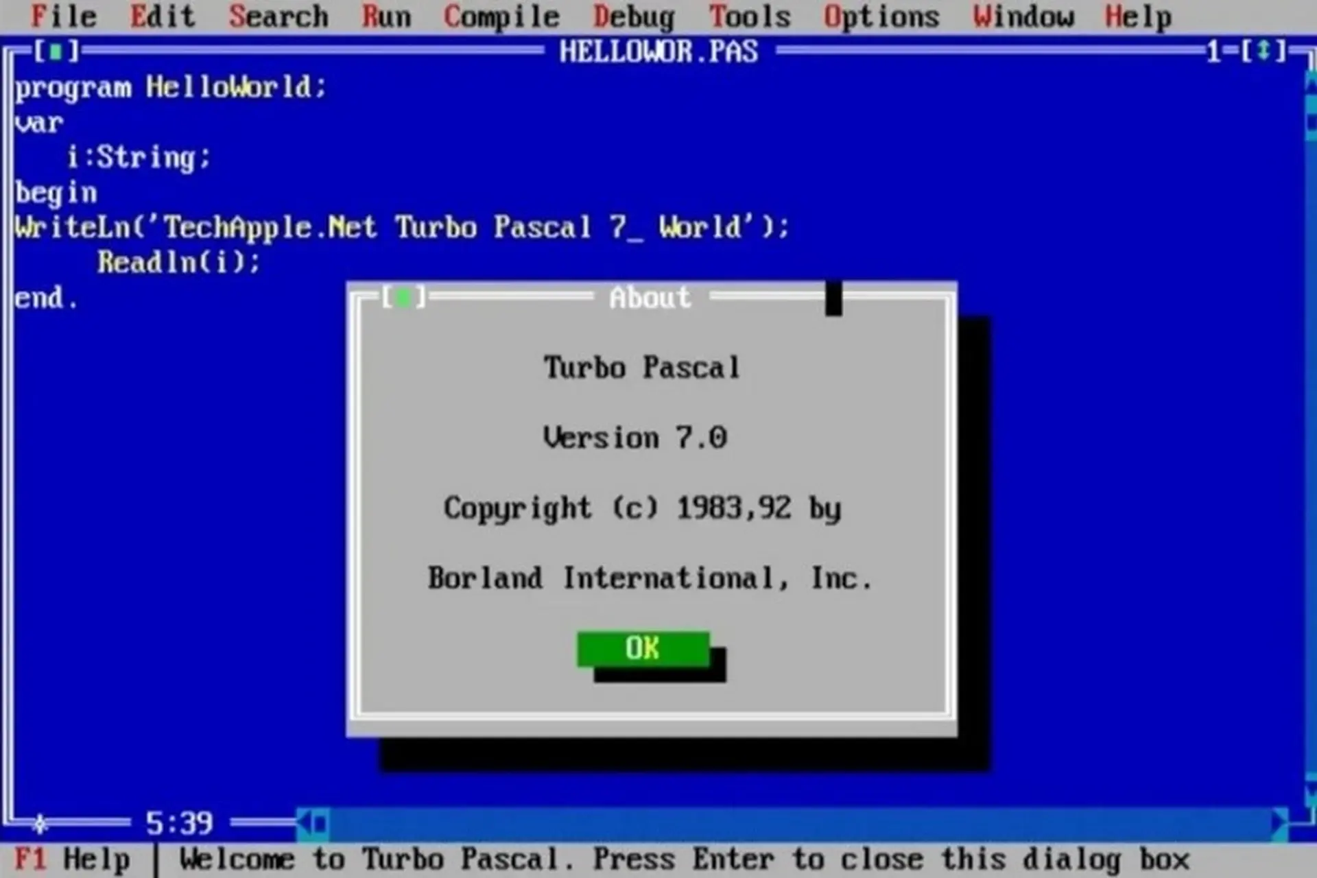 Khám phá phần mềm Turbo Pascal: Công cụ lập trình tuyệt vời để học và tìm hiểu về lập trình