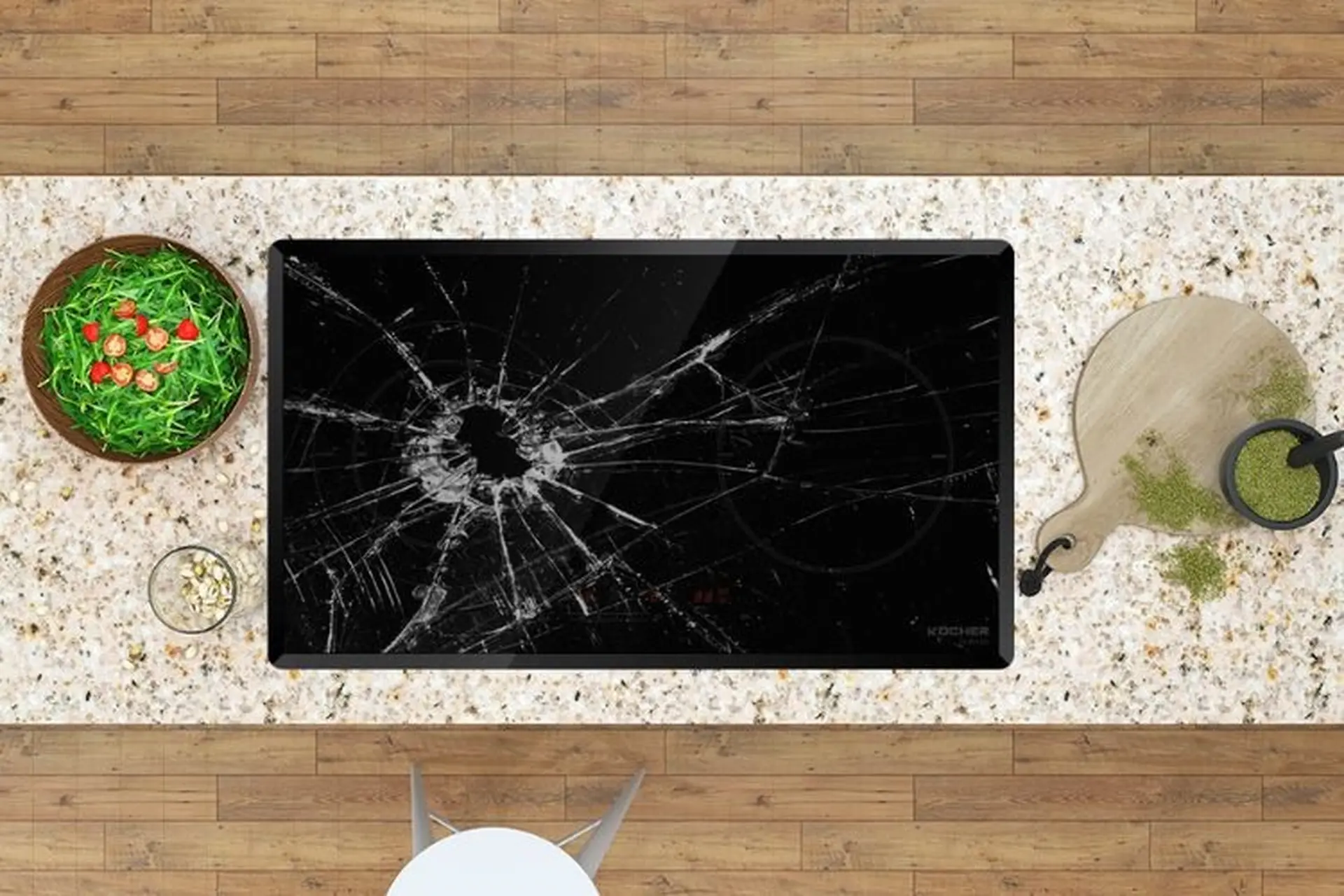 Bếp từ bị nứt mặt kính có dùng được không?