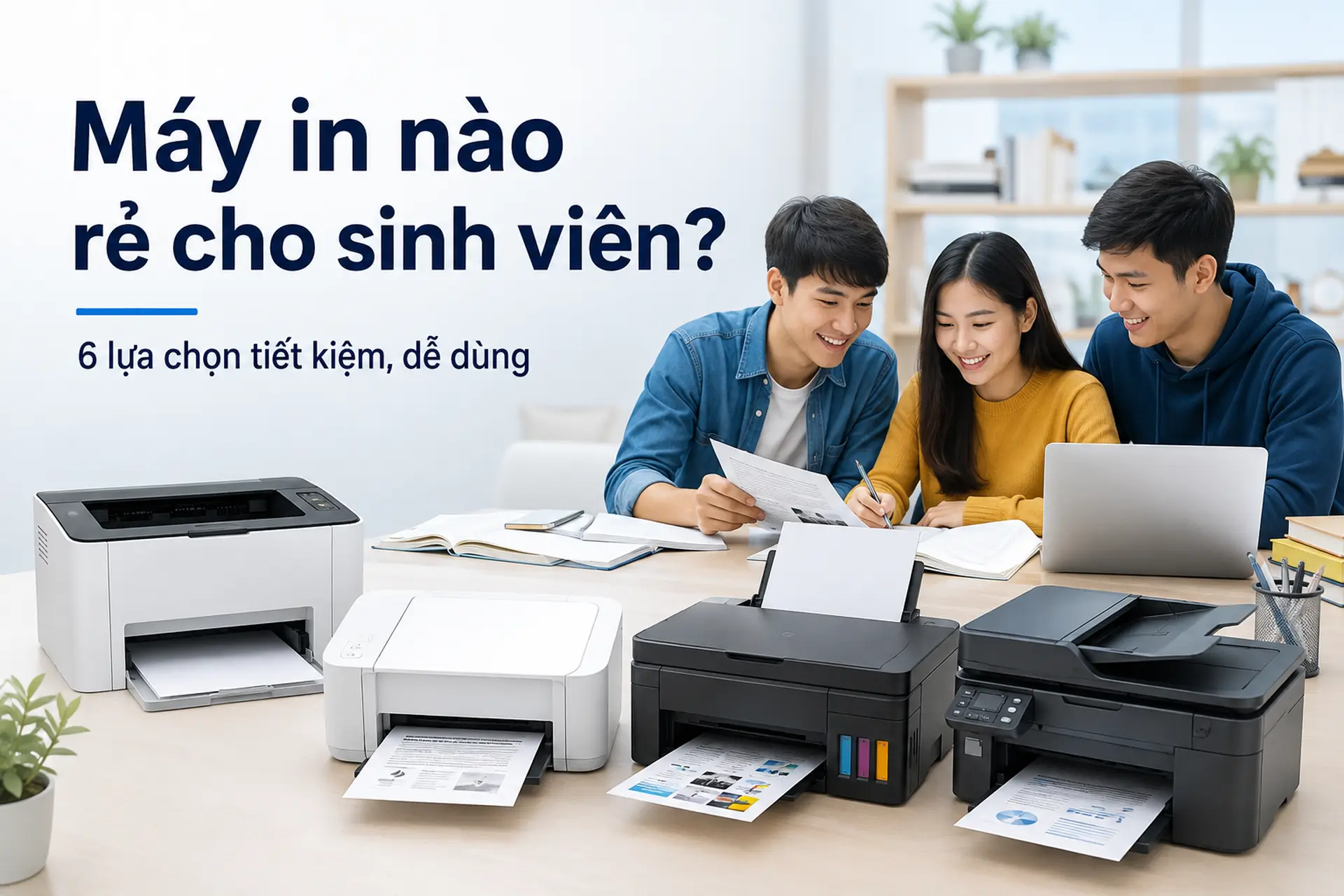 Máy in nào rẻ cho sinh viên? 6 lựa chọn tiết kiệm, dễ dùng