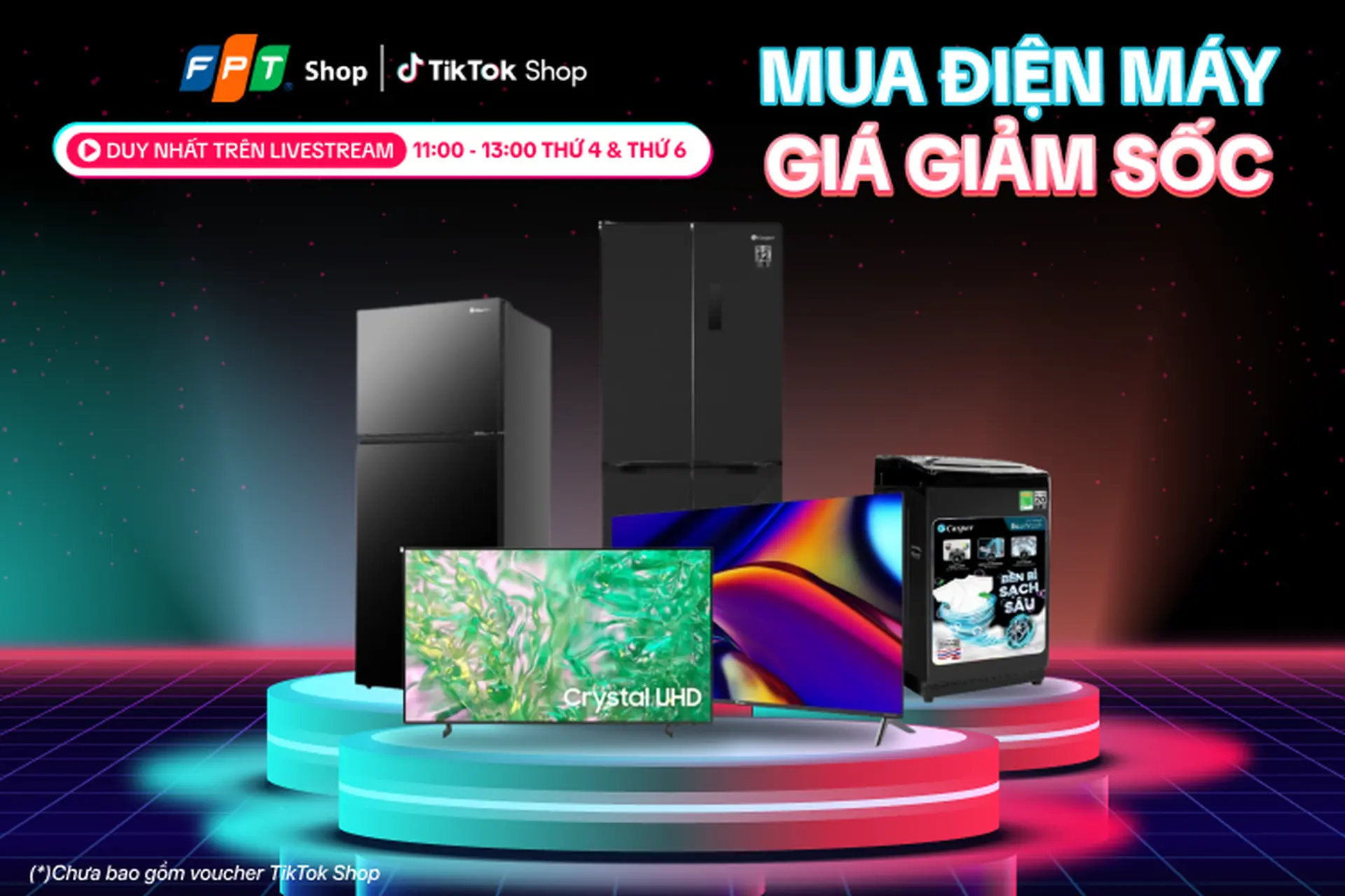 Mua điện máy, giá giảm sốc tại FPT Shop: Sắm Smart TV, máy giặt chỉ với hơn 4 triệu đồng