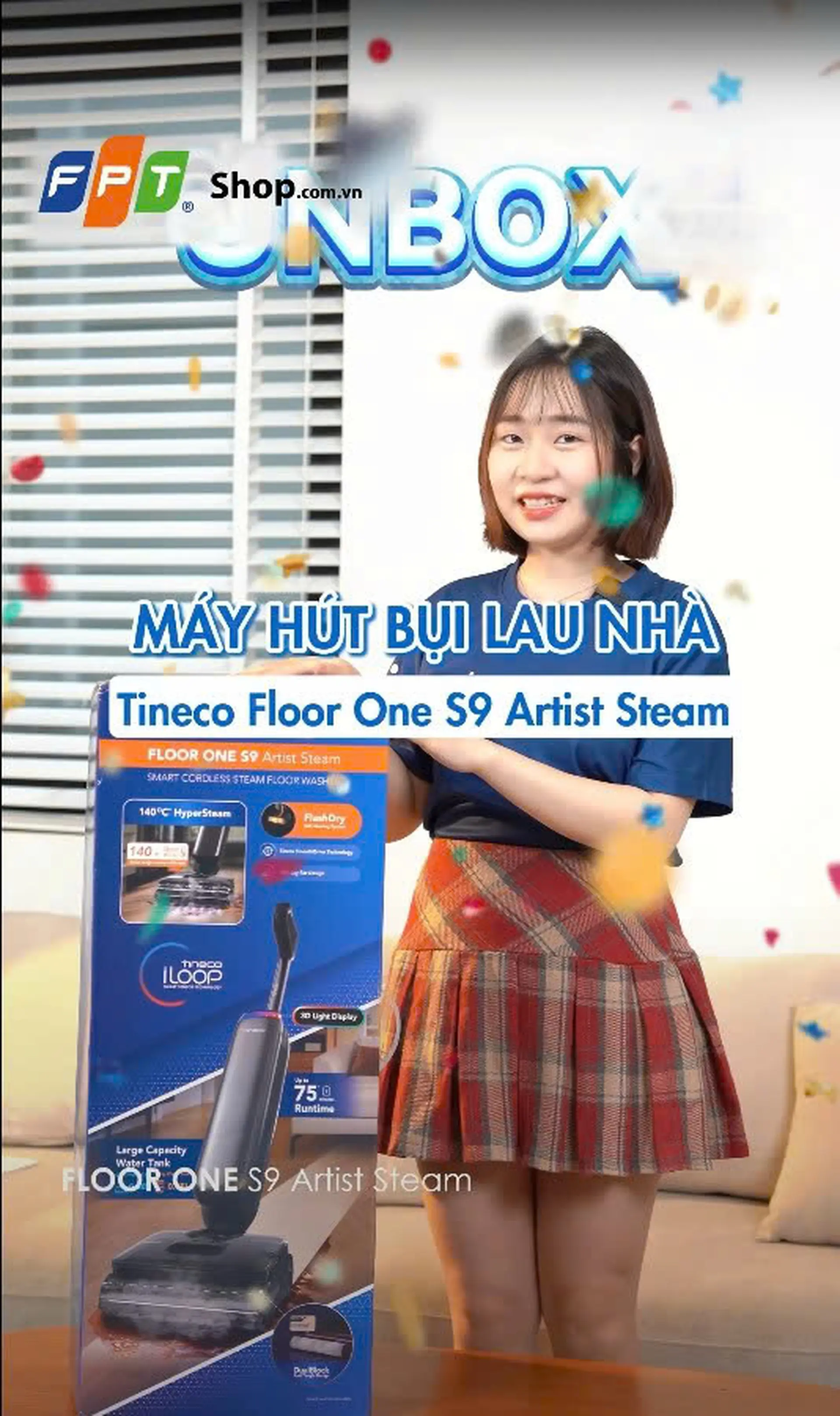 Máy hút bụi lau nhà không dây Tineco Floor One S9 Artist Steam