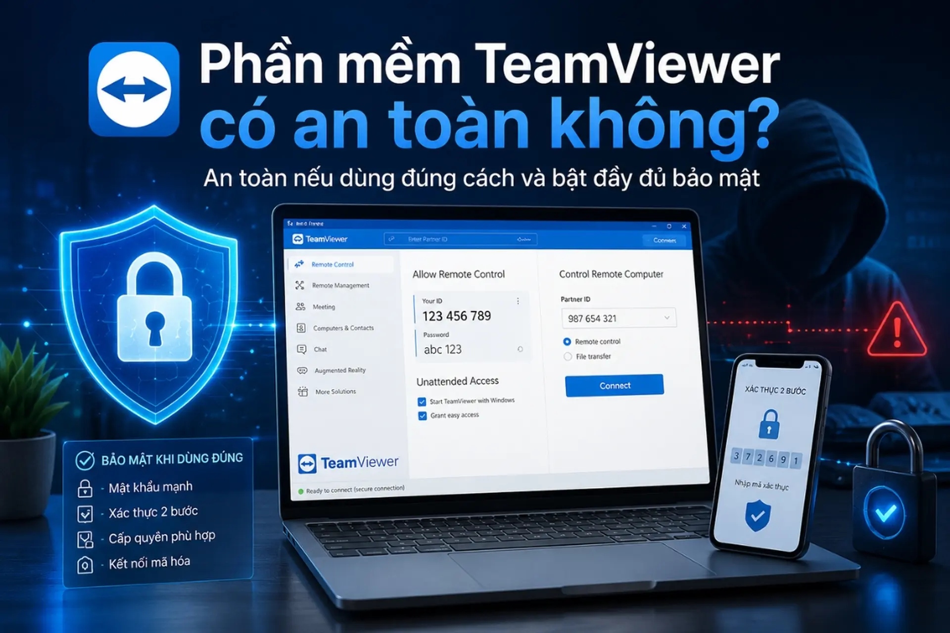 Phần mềm Teamview có an toàn không? Cách dùng TeamViewer an toàn và đúng cách