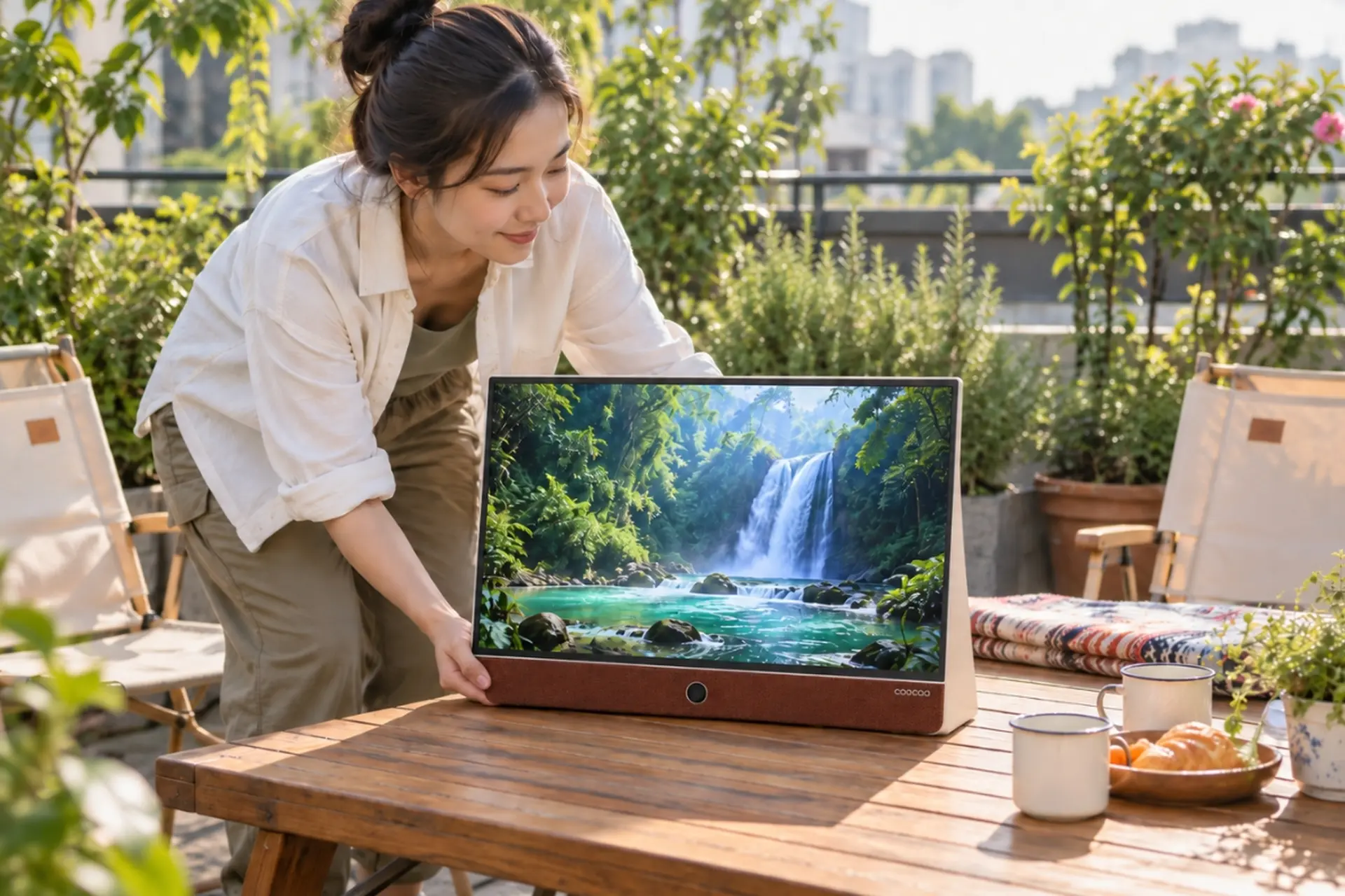 Trên tay tivi di động Coocaa 24LP6000G: Quai xách da, pin 3 giờ và Google TV