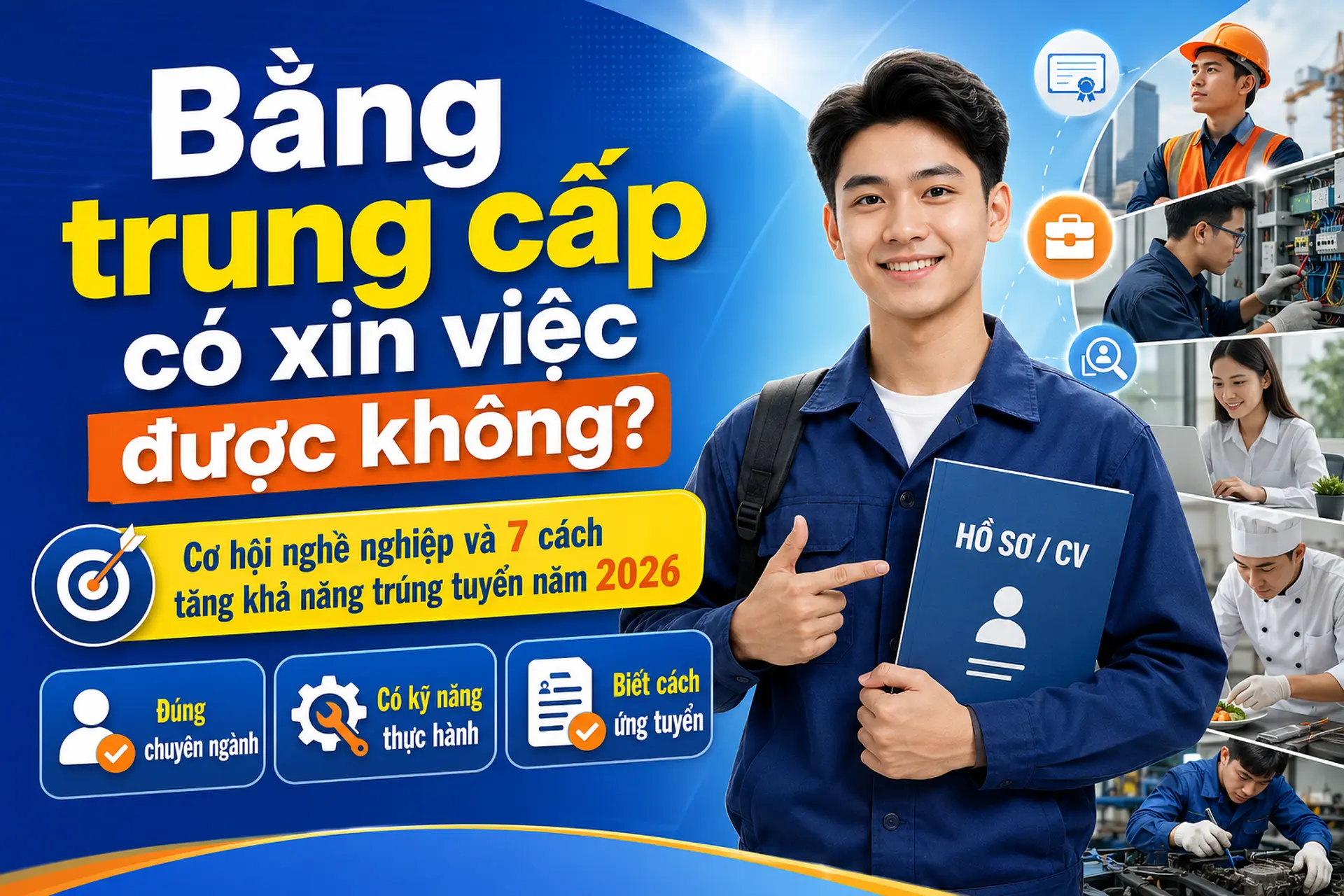 Bằng trung cấp có xin việc được không? Cơ hội nghề nghiệp và 7 cách tăng khả năng trúng tuyển năm 2026