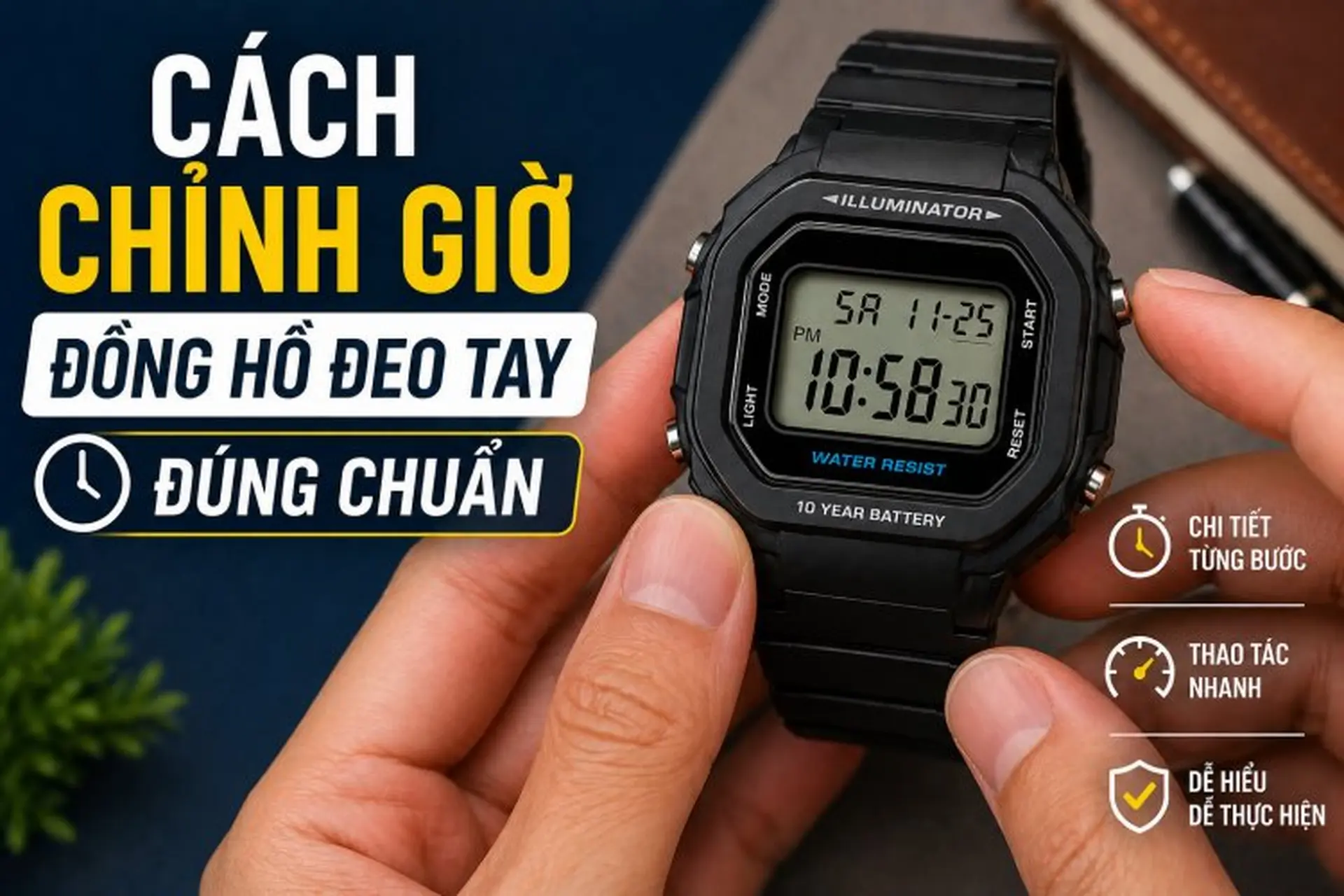 Cách chỉnh ngày giờ trên đồng hồ đeo tay chi tiết cho từng loại đơn giản, dễ thực hiện
