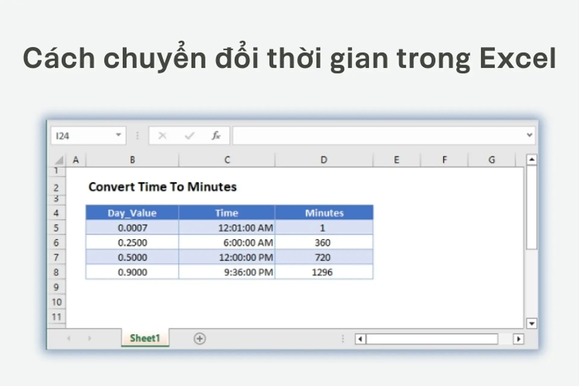 Hướng dẫn chi tiết cách chuyển đổi thời gian trong Excel chính xác và dễ hiểu cho người mới