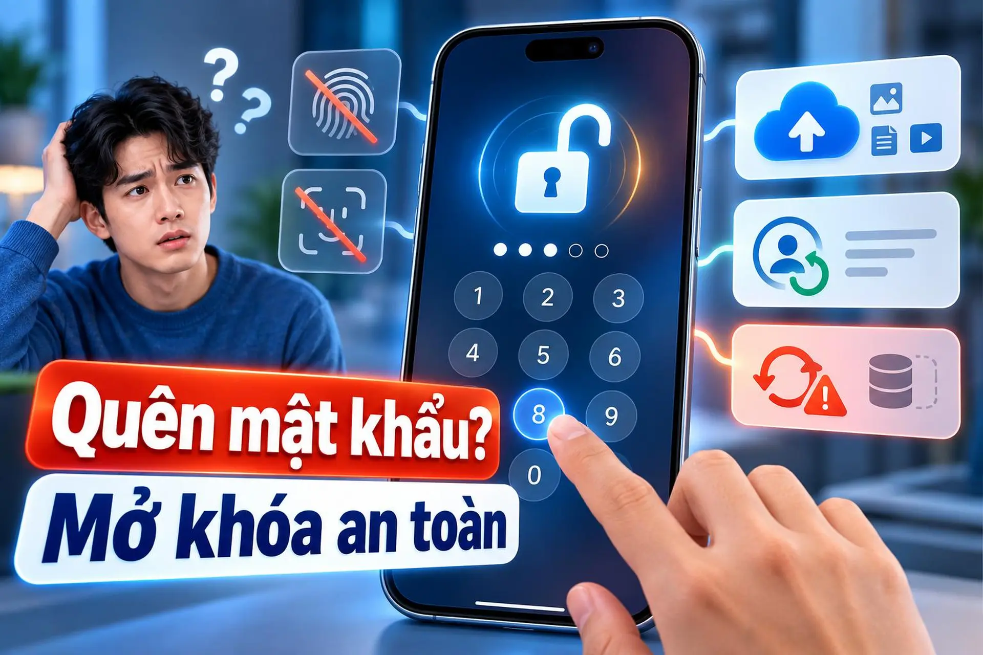 Cách mở khóa điện thoại khi quên mật khẩu an toàn, dễ thực hiện và hạn chế mất dữ liệu