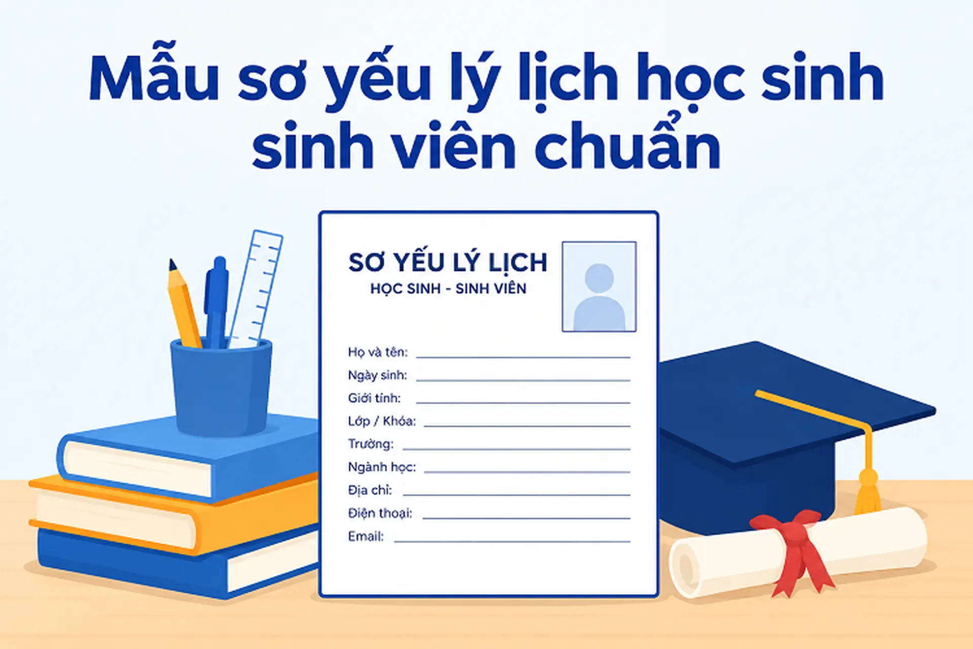 Mẫu sơ yếu lý lịch học sinh sinh viên chuẩn nhất 2026 - Tải về file miễn phí và hướng dẫn chi tiết cách điền