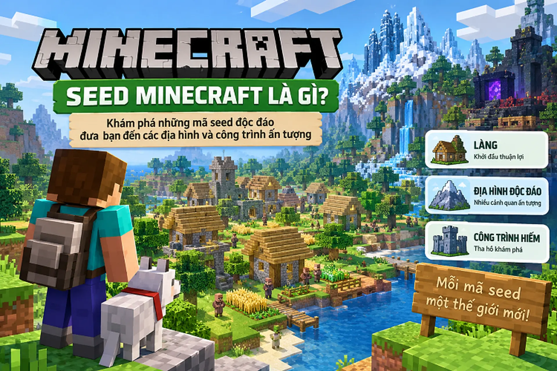 Seed Minecraft là gì? Khám phá những mã seed độc đáo đưa bạn đến các địa hình và công trình ấn tượng
