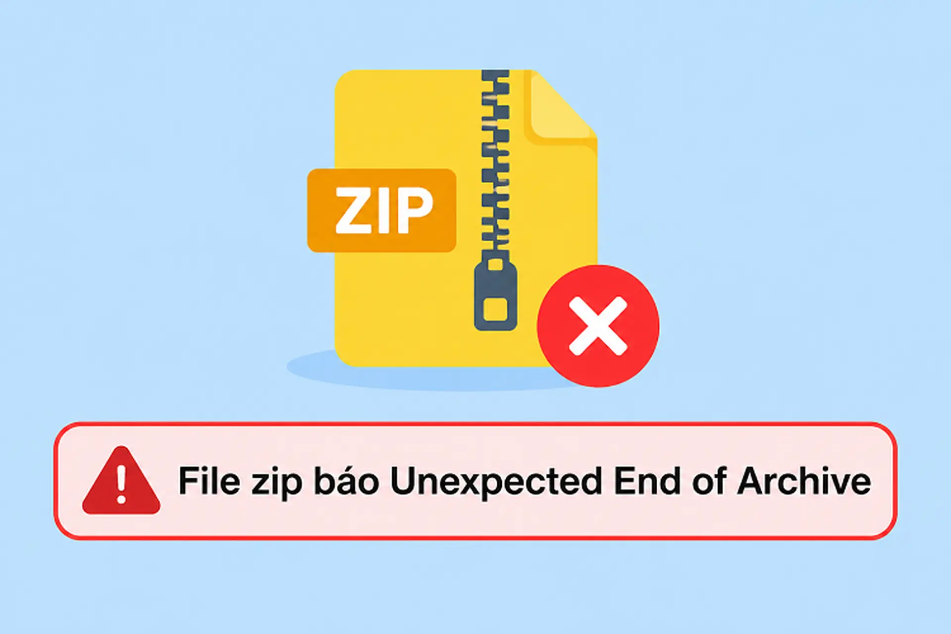 File ZIP báo Unexpected end of archive đột ngột? Nguyên nhân và cách xử lý để lấy lại dữ liệu an toàn