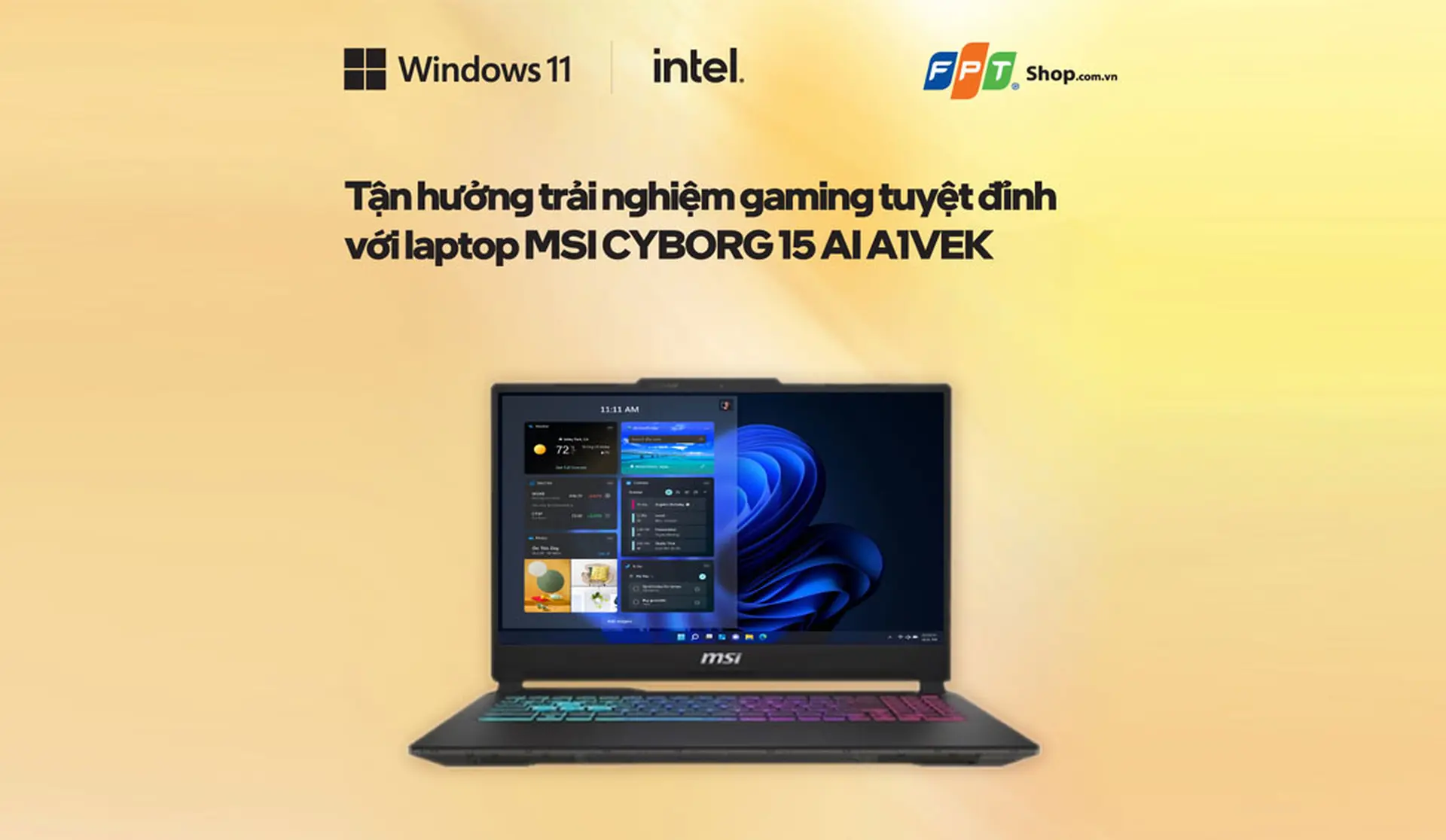 Tận Hưởng Trải Nghiệm Gaming Tuyệt Đỉnh Với Laptop MSI Cyborg 15 AI A1VEK