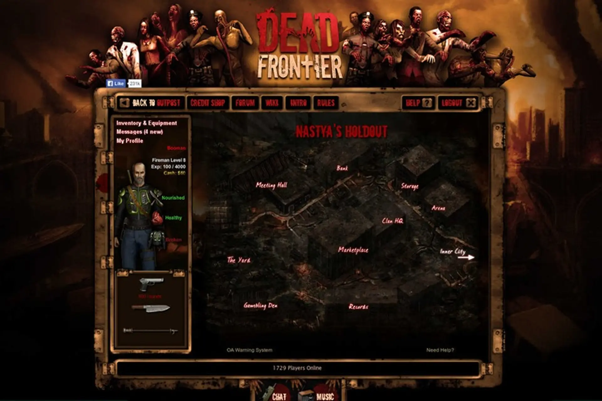 Tìm hiểu game Dead Frontier: Trò chơi nhập vai kinh dị hấp dẫn trên trình duyệt web