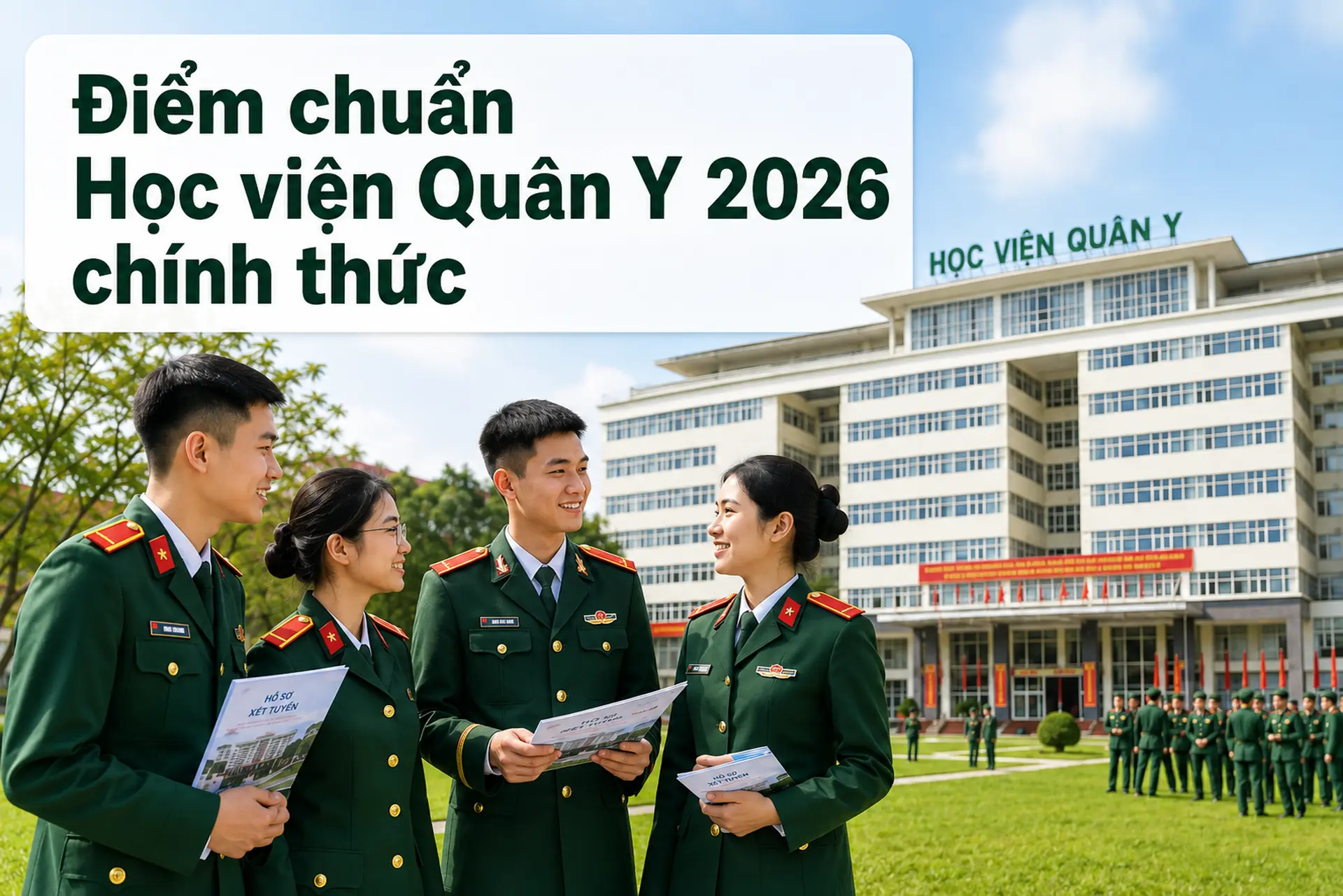 Điểm chuẩn Học viện Quân Y 2026 chính thức: Nữ miền Nam cao nhất 29,76 điểm