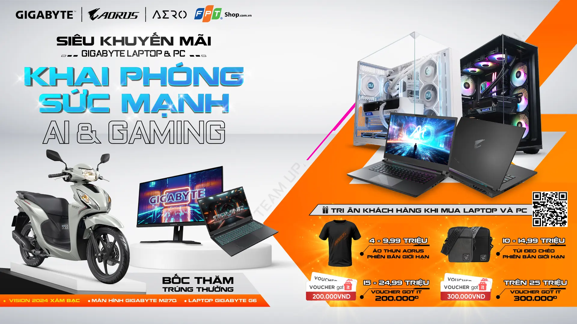 Mua Laptop GIGABYTE - Nhận ngay voucher Gotit 200.000đ & Cơ hội trúng thưởng cực khủng