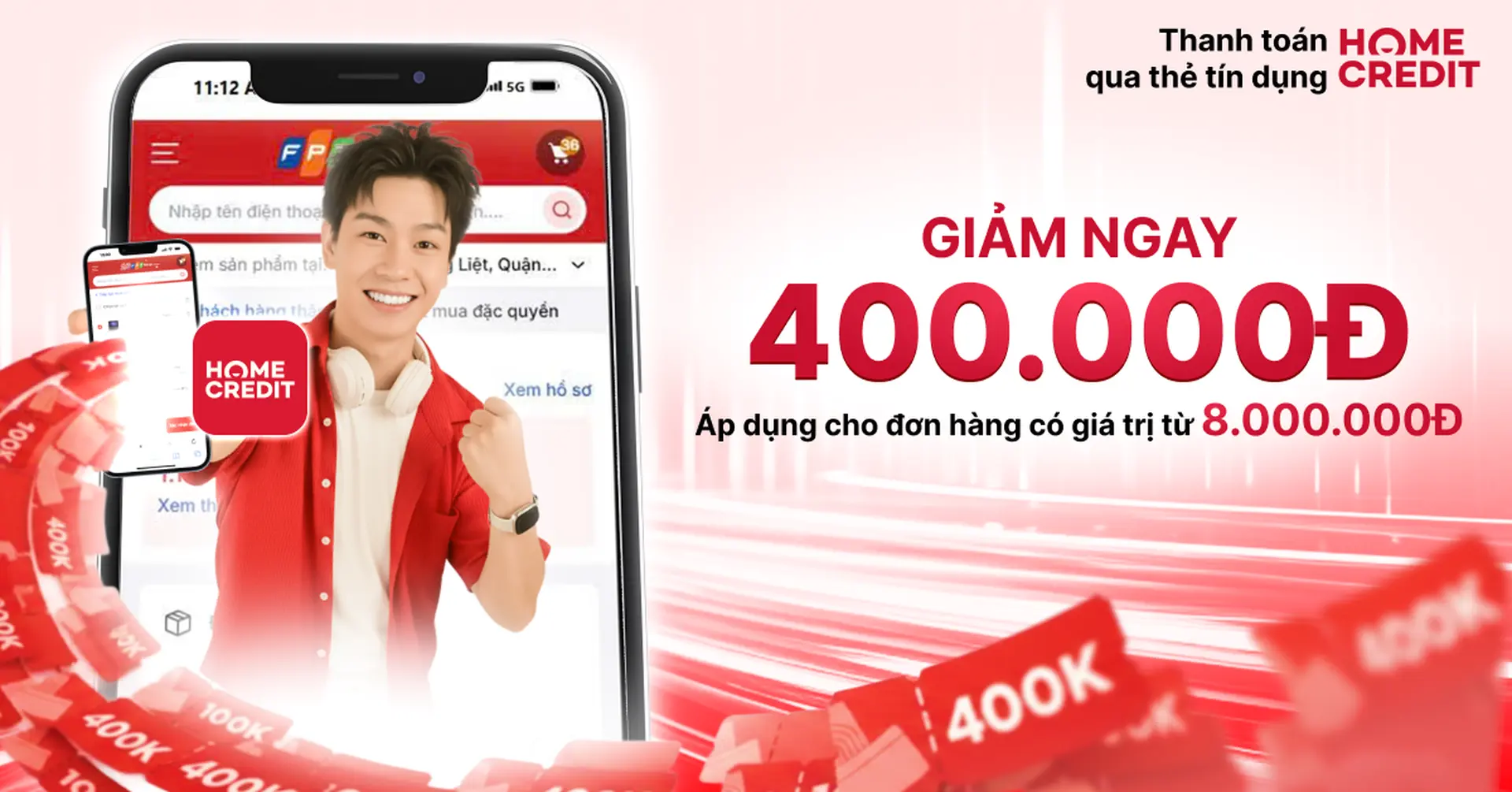Mua sắm thông minh - Thanh toán tinh gọn. Giảm ngay 400.000 đồng với Home Credit