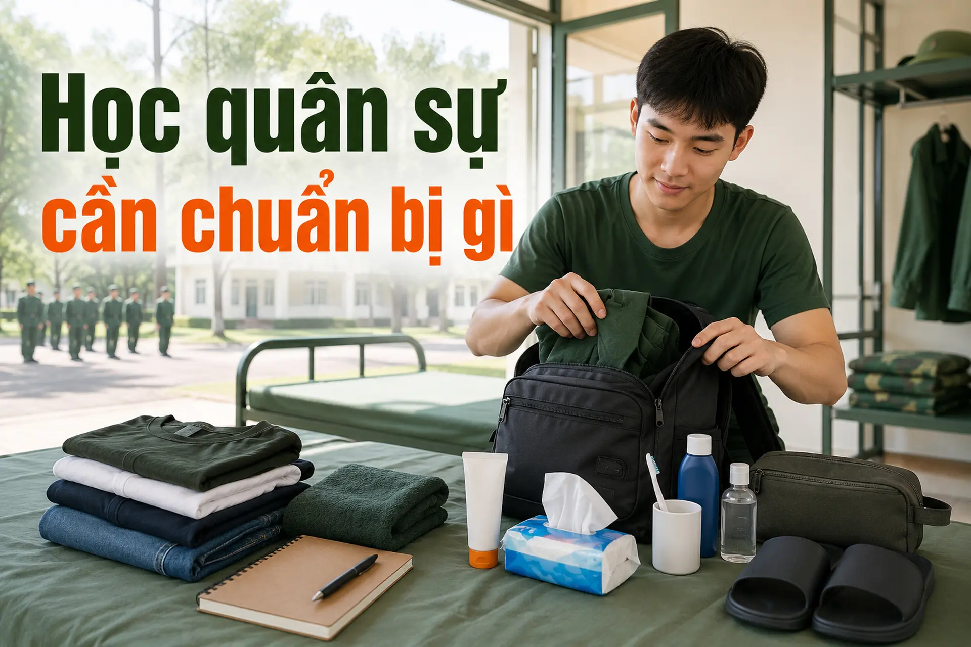 Học quân sự cần chuẩn bị gì? Checklist đồ dùng thiết yếu và kinh nghiệm sinh viên nên biết trước ngày nhập học