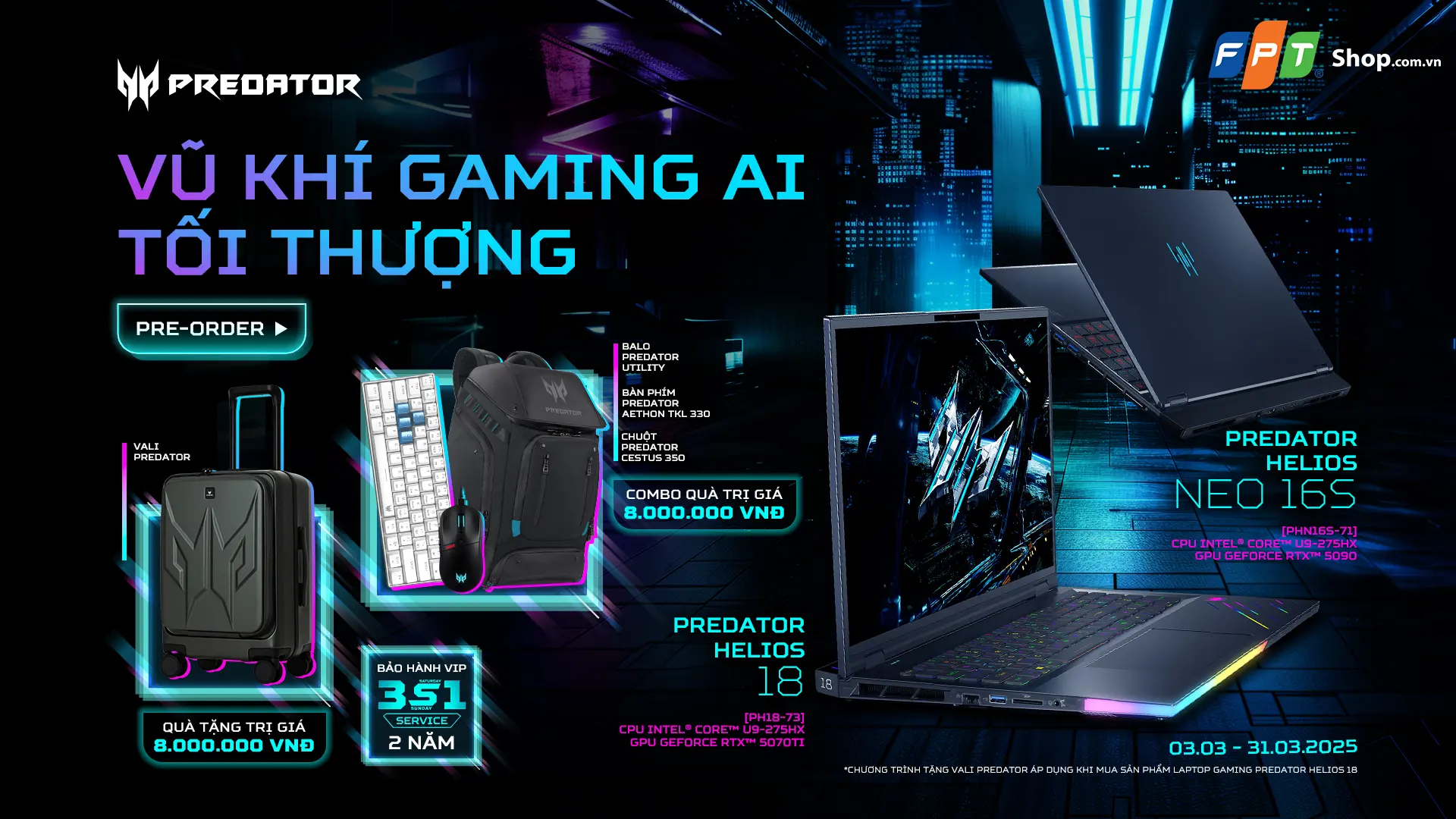 ĐẶT TRƯỚC: PREDATOR VŨ KHÍ GAMING AI TỐI THƯỢNG 