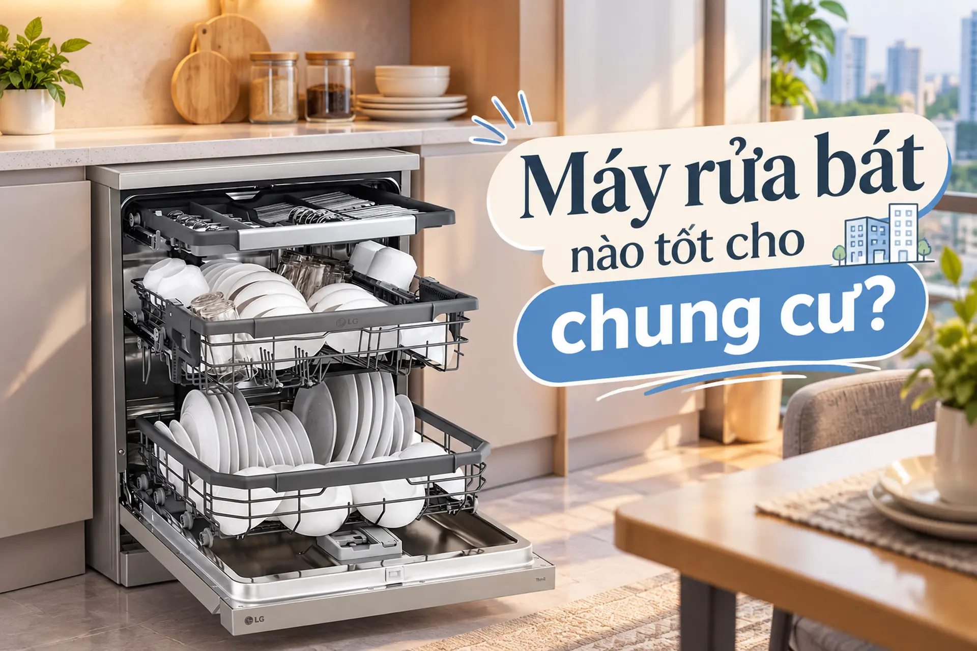 Máy rửa bát nào tốt cho chung cư? 5 lựa chọn đáng cân nhắc cho gia đình có không gian sống hạn chế
