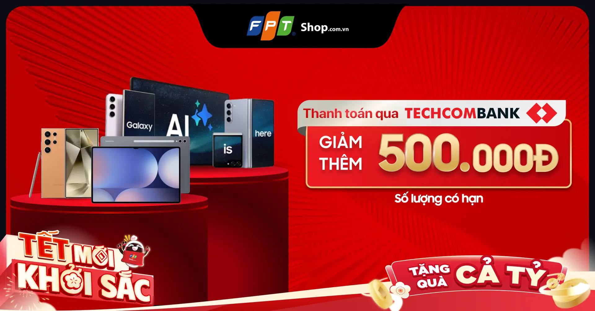 Giảm thêm 500.000Đ khi thanh toán qua thẻ Techcombank