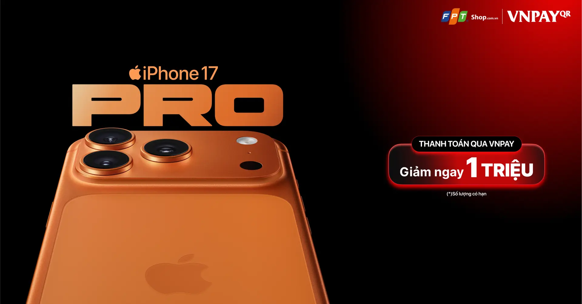 Thanh toán VNPAY nhận ngay ưu đãi 1.000.000Đ khi đặt cọc iPhone 17 và iPhone Air