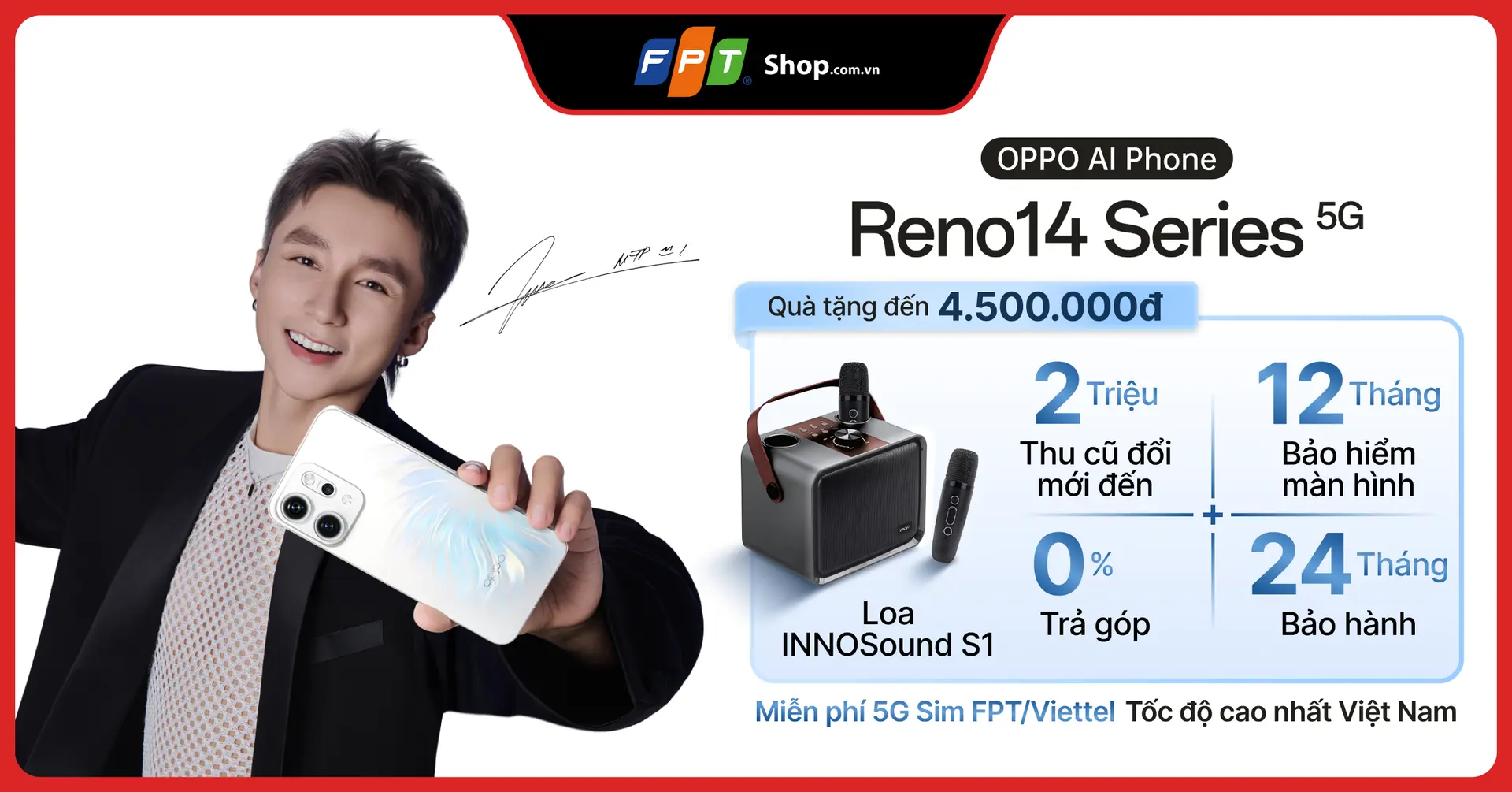 Chỉ còn một ngày: Đặt sớm OPPO Reno14 Series 5G - Rinh ngay bộ quà tặng trị giá 4.500.000 đồng.