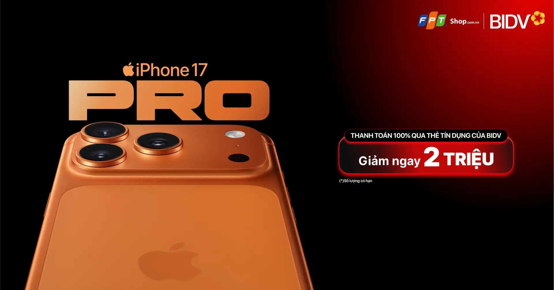 Thanh toán thẻ tín dụng BIDV giảm ngay 2.000.000Đ khi mua iPhone 17 và iPhone Air