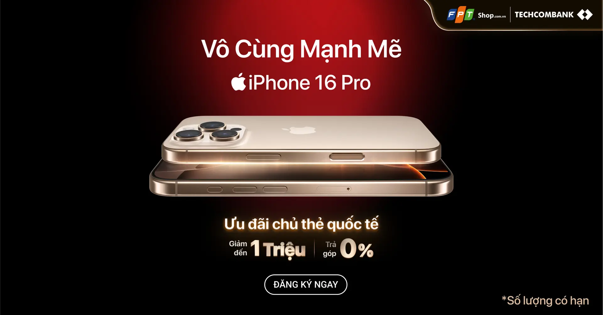 Dành cho chủ thẻ Techcombank: Giảm ngay 1 triệu khi mua iPhone 16 Series