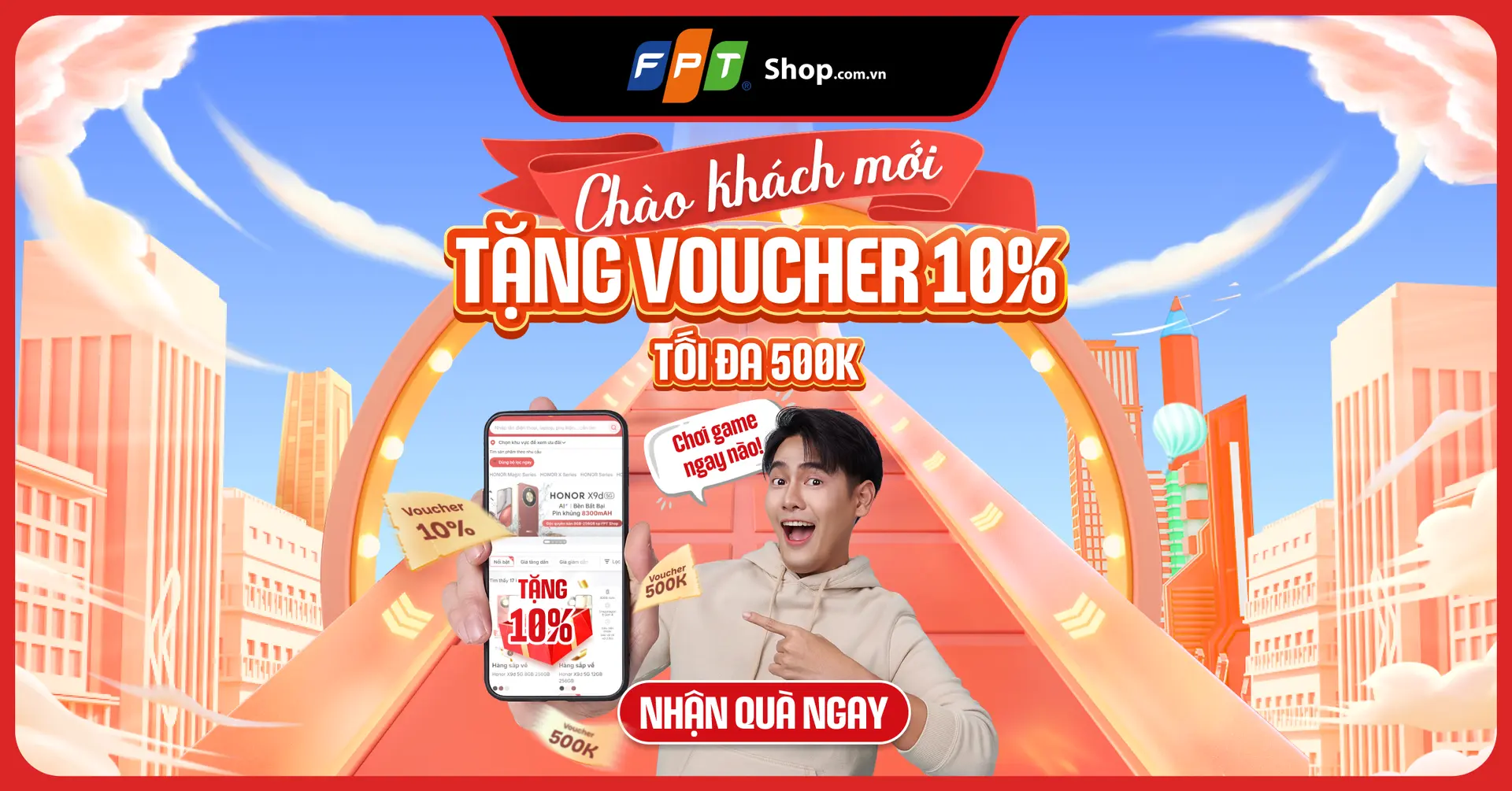[Minigame] Chào Khách Hàng Mới - Tặng voucher 10% tối đa 500K