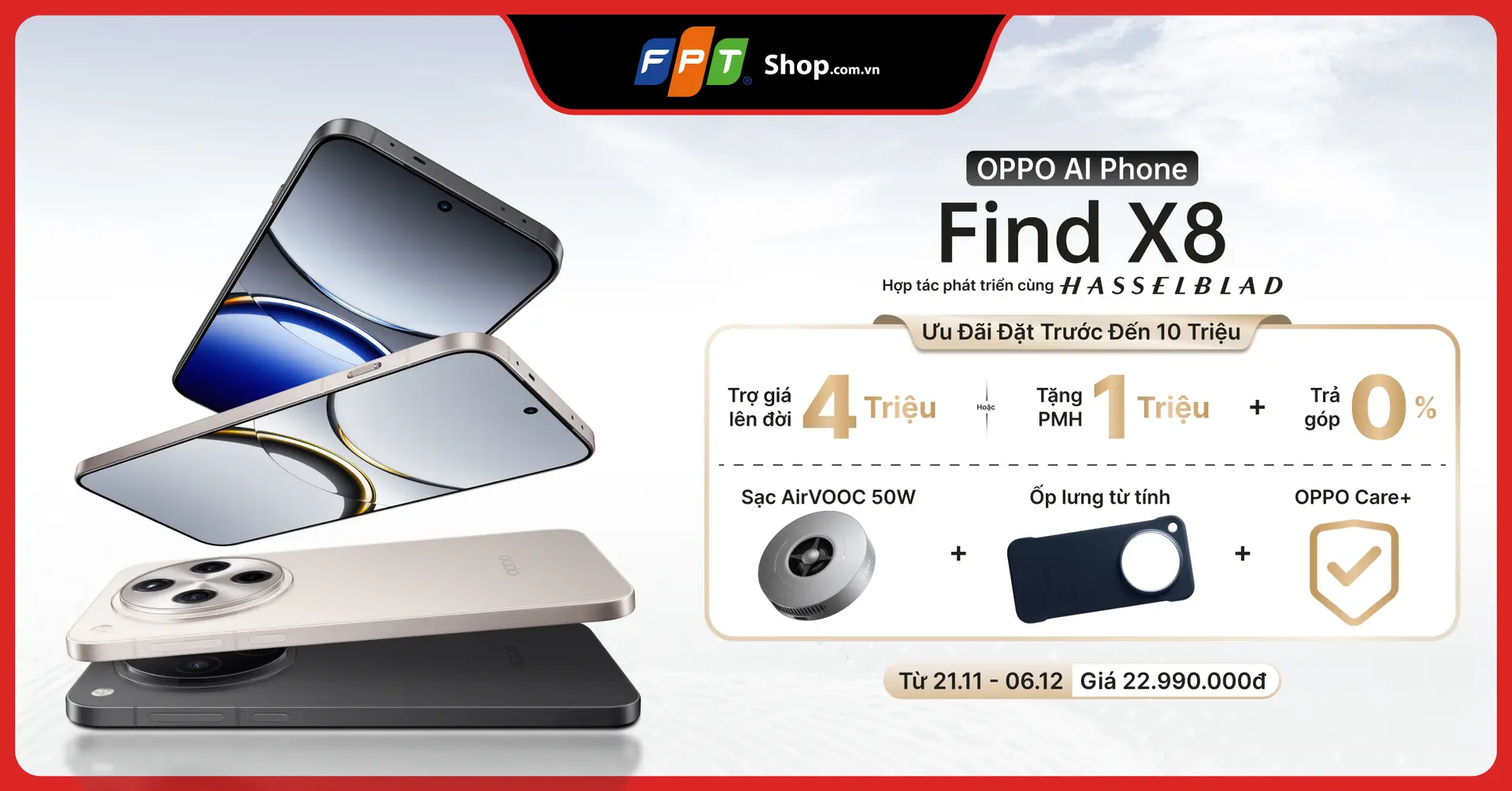 Đặt trước OPPO Find X8, nhận ngay ưu đãi lên đến 10 triệu đồng tại FPT Shop