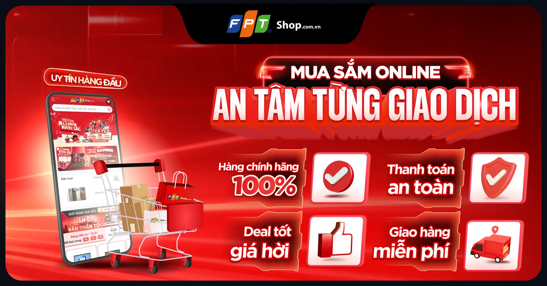 Mua sắm online tại FPT Shop, an tâm trong từng giao dịch thanh toán