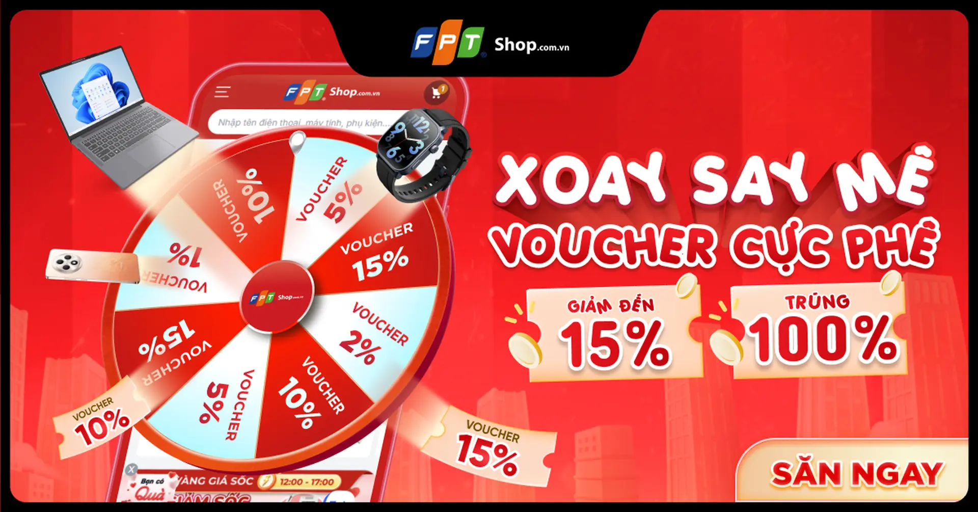 [Minigame] VÒNG QUAY MAY MẮN “XOAY SAY MÊ. VOUCHER CỰC PHÊ”